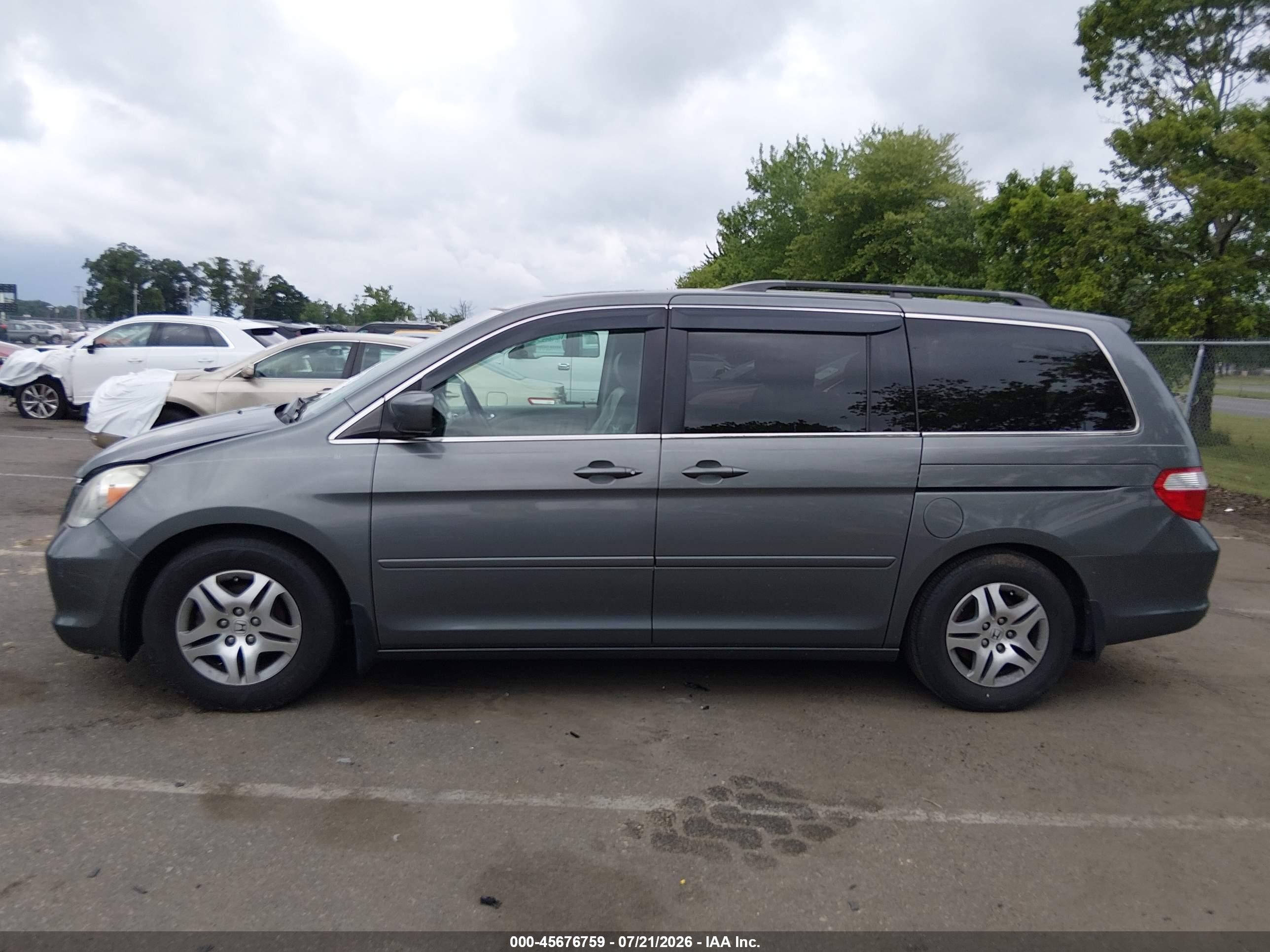 2007 Honda Odyssey Ex-l Gray vin: 5FNRL38777B404359