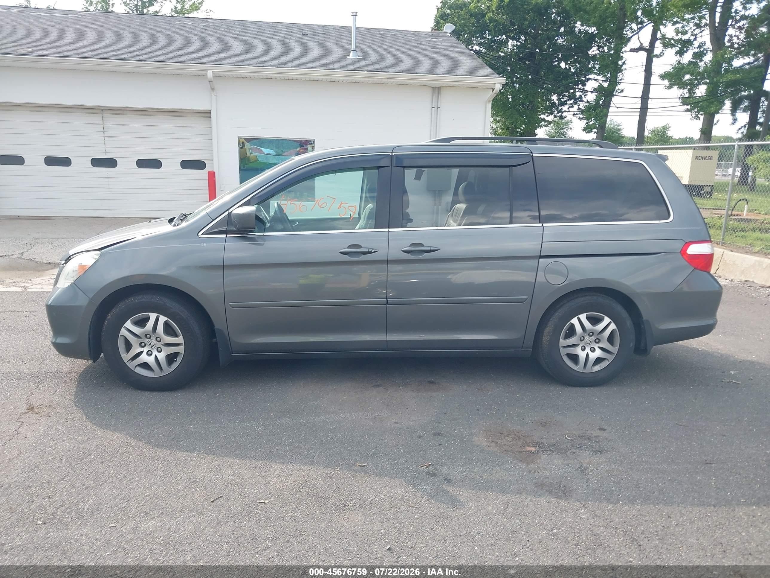 2007 Honda Odyssey Ex-l Gray vin: 5FNRL38777B404359