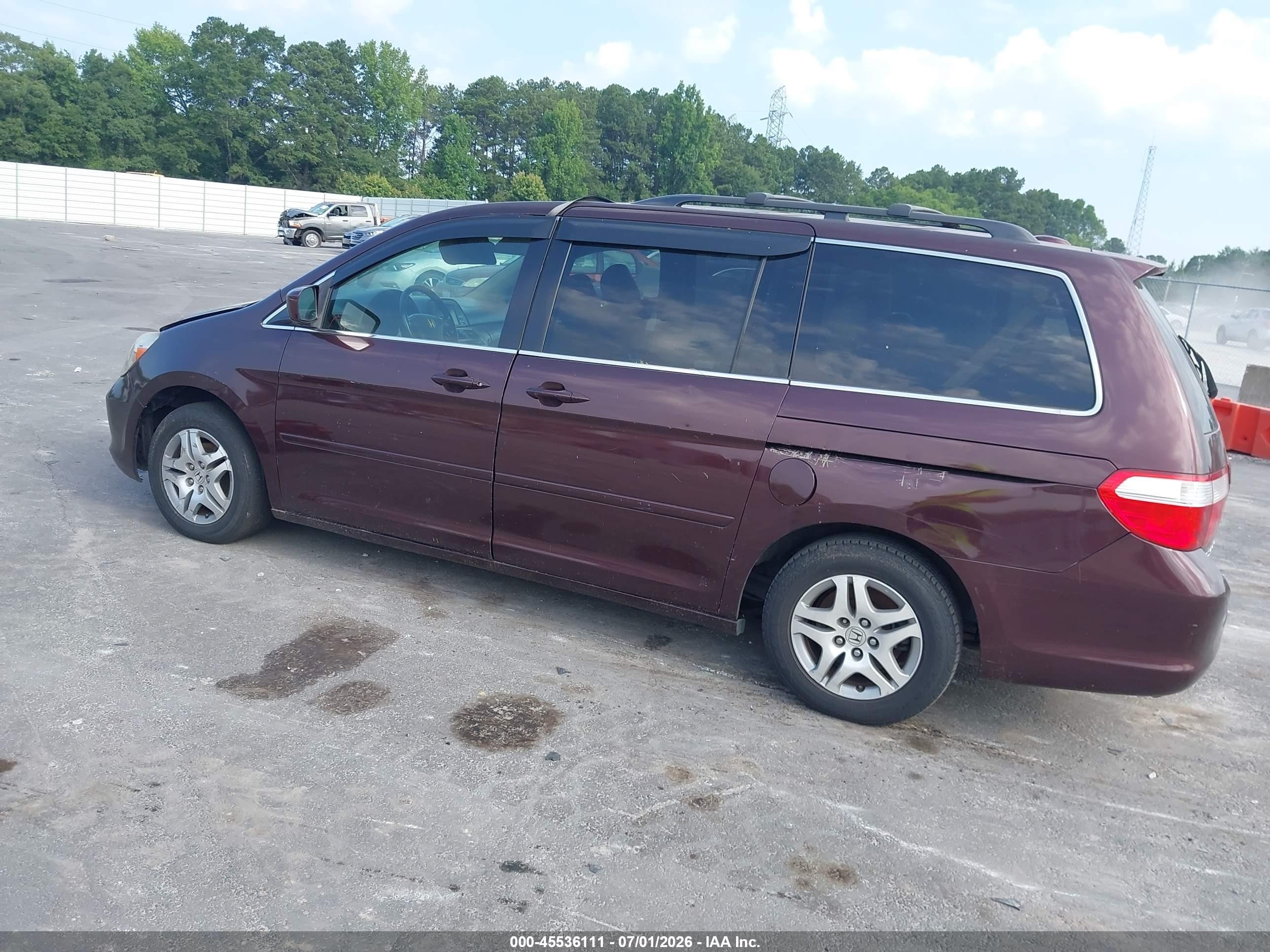 2007 Honda Odyssey Ex-l Burgundy vin: 5FNRL38777B412350