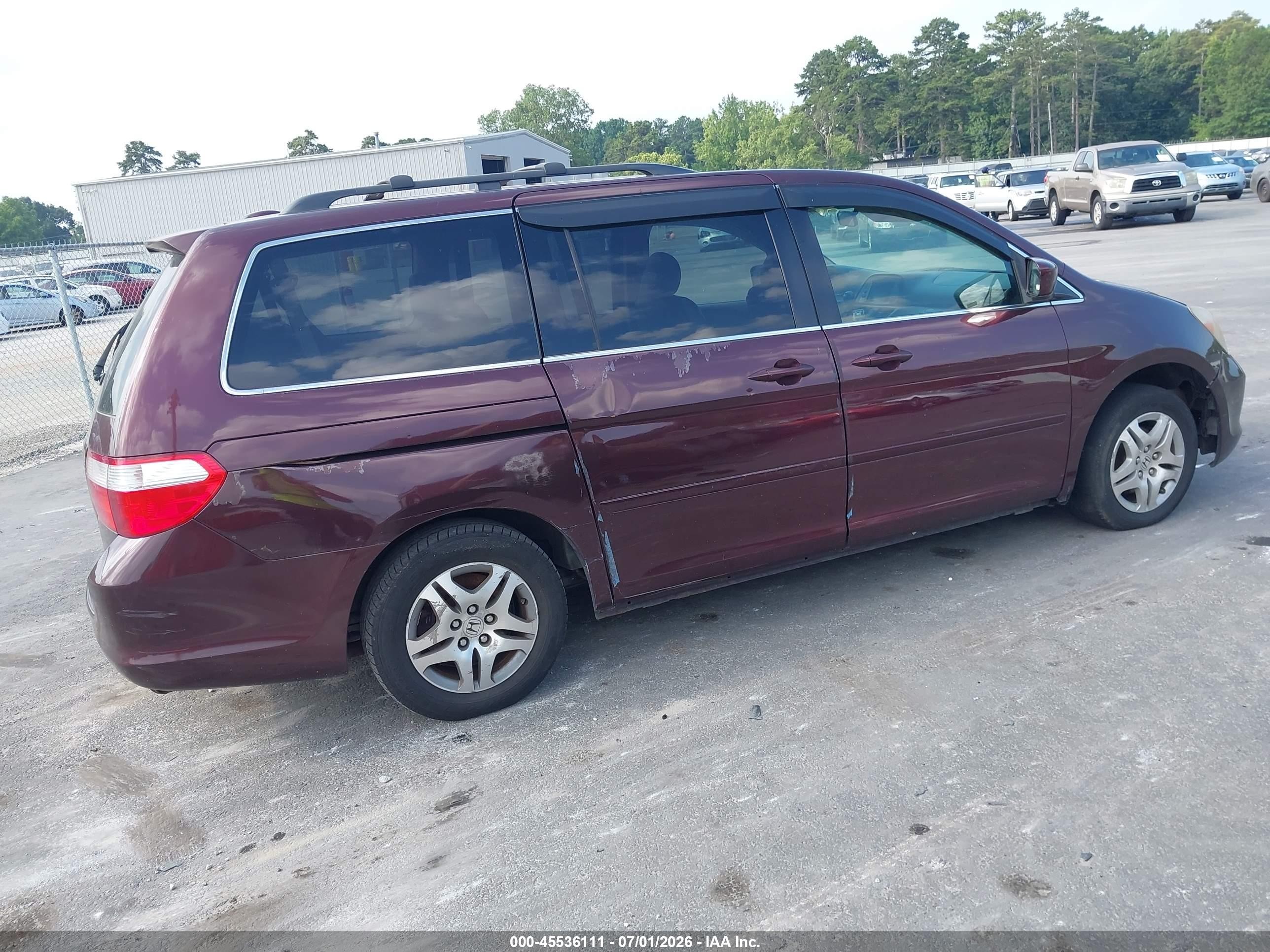 2007 Honda Odyssey Ex-l Burgundy vin: 5FNRL38777B412350
