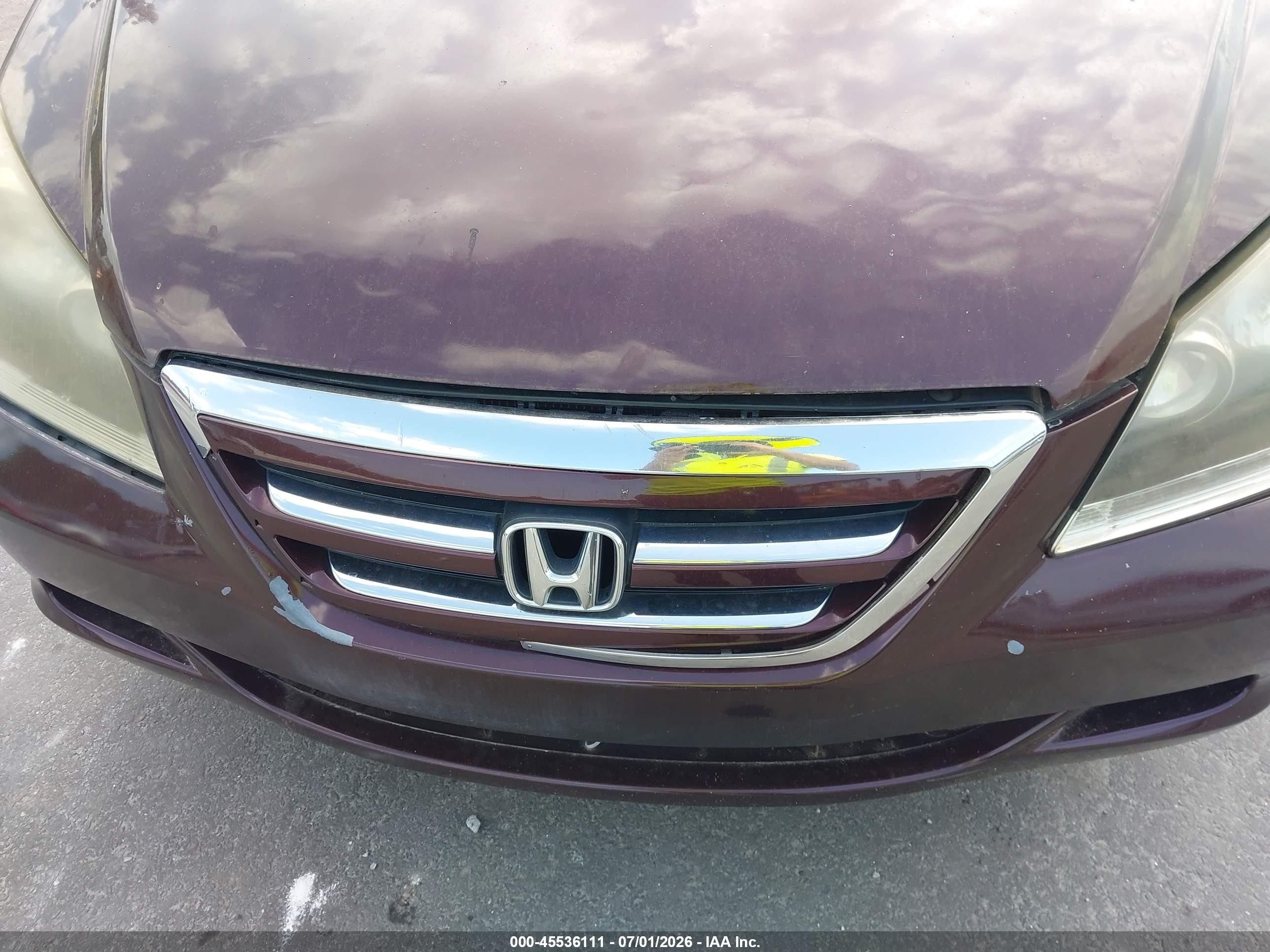 2007 Honda Odyssey Ex-l Burgundy vin: 5FNRL38777B412350