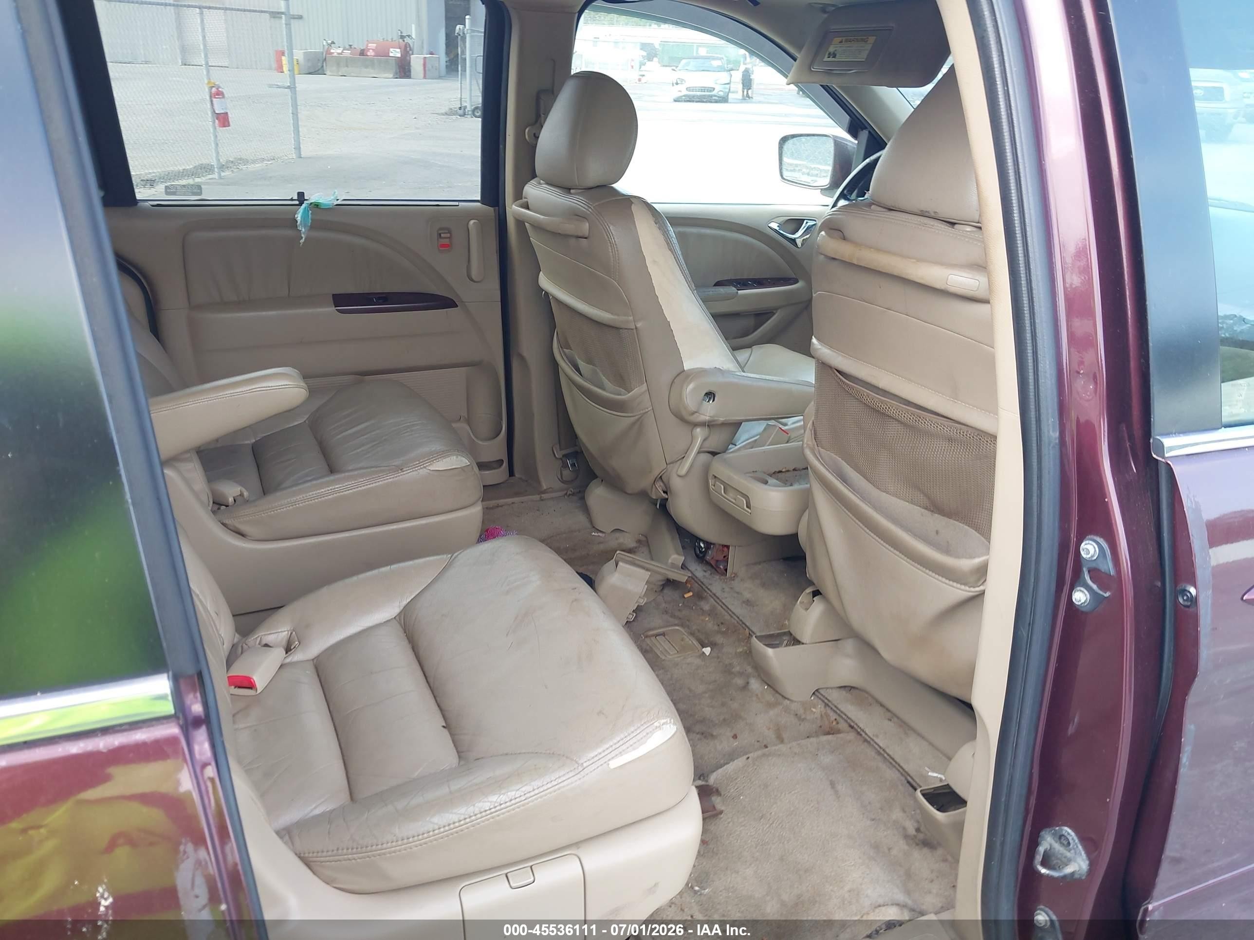 2007 Honda Odyssey Ex-l Burgundy vin: 5FNRL38777B412350