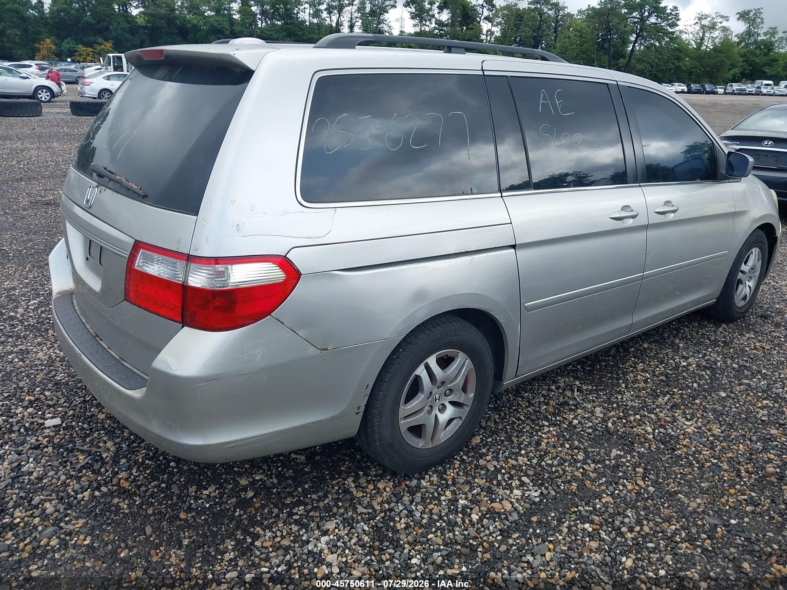 2007 Honda Odyssey Ex-l Gray vin: 5FNRL38777B423719