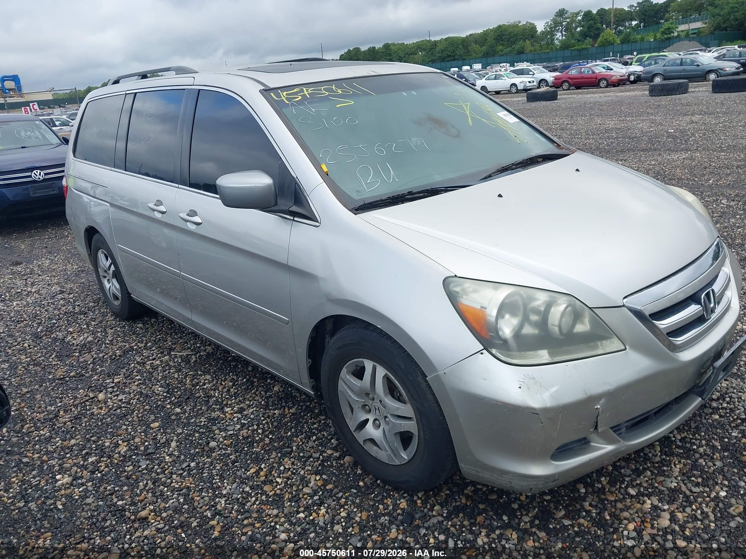2007 Honda Odyssey Ex-l Gray vin: 5FNRL38777B423719