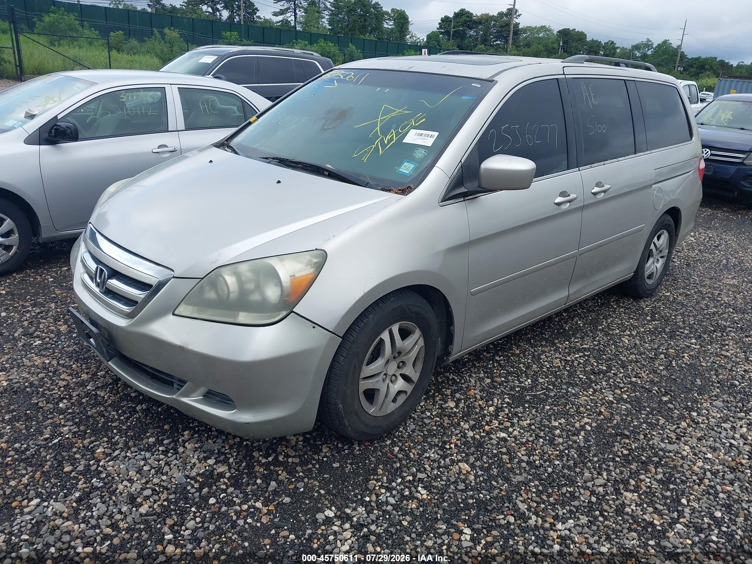 2007 Honda Odyssey Ex-l Gray vin: 5FNRL38777B423719