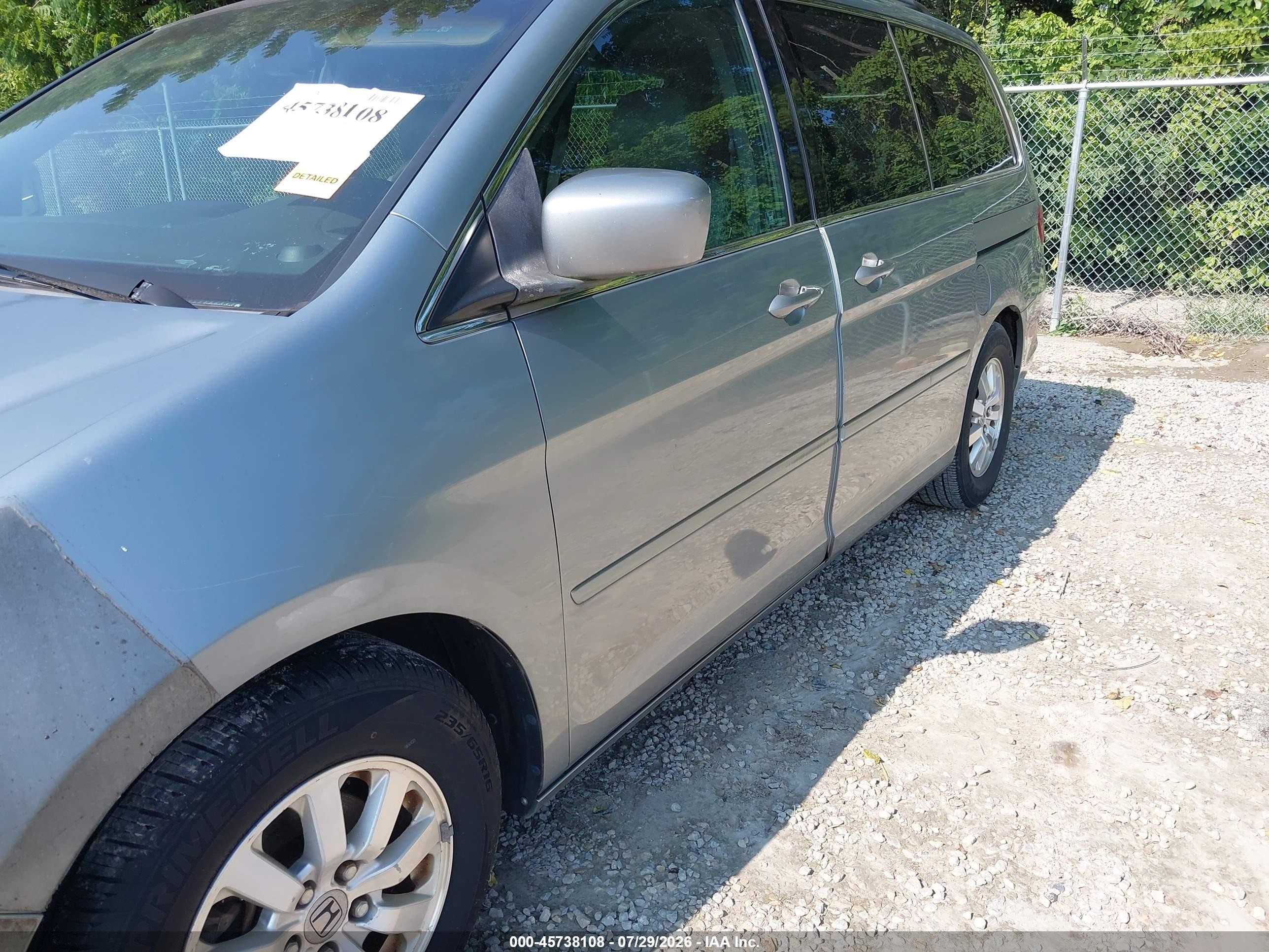 2008 Honda Odyssey Ex-l Silver vin: 5FNRL38778B021331