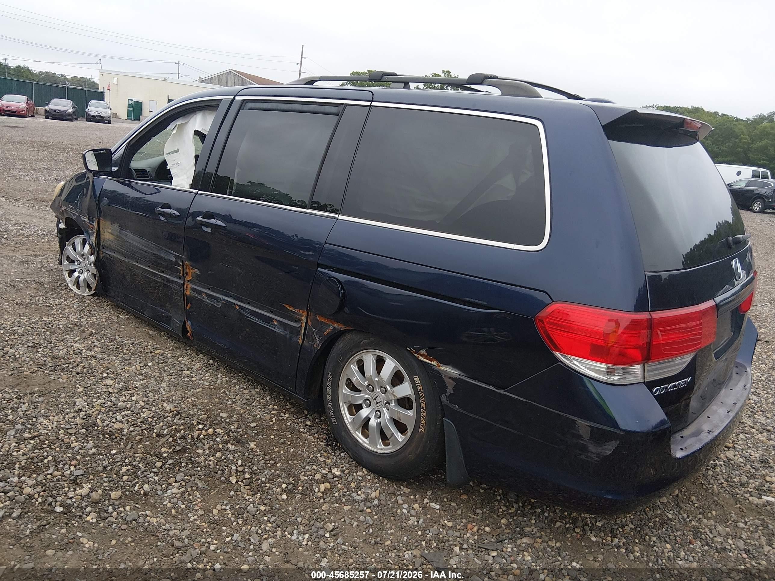 2008 Honda Odyssey Ex-l Blue vin: 5FNRL38778B098376