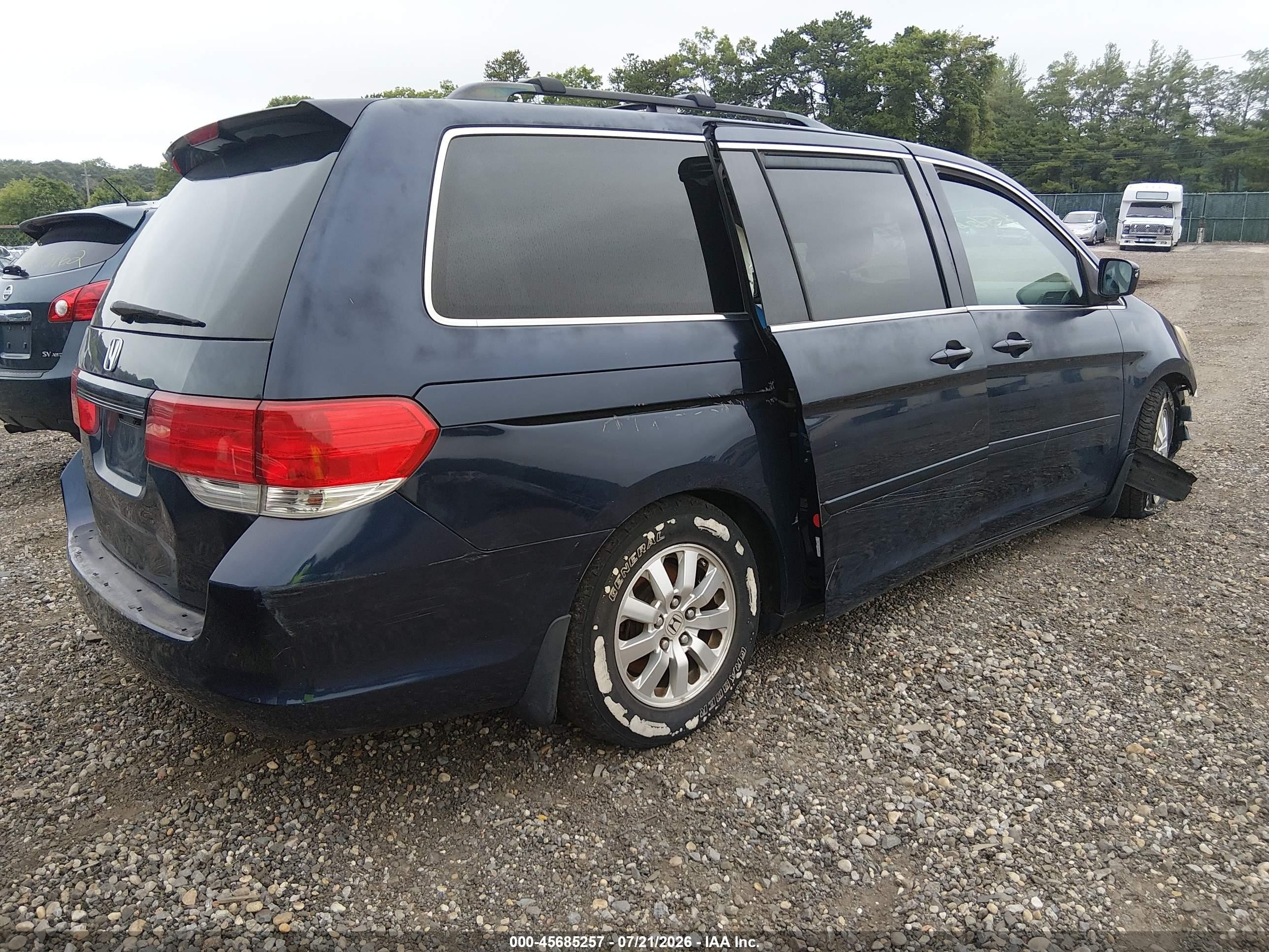 2008 Honda Odyssey Ex-l Blue vin: 5FNRL38778B098376