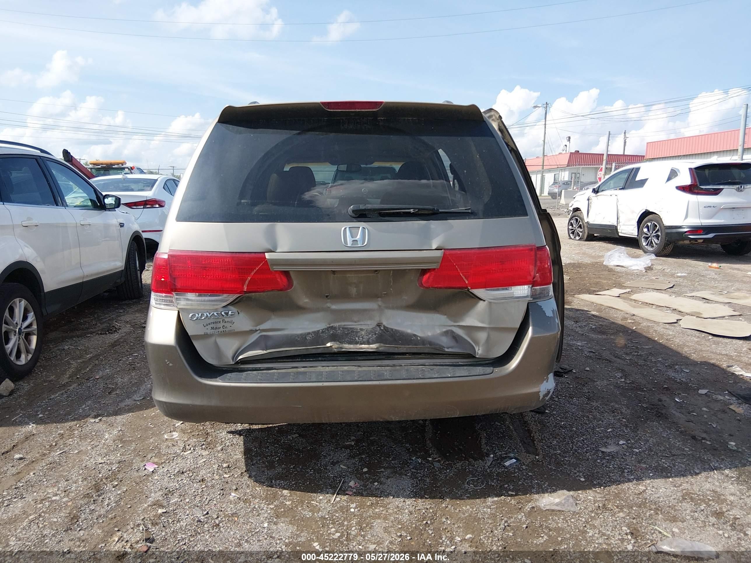2009 Honda Odyssey Ex-l Gold vin: 5FNRL38779B006054