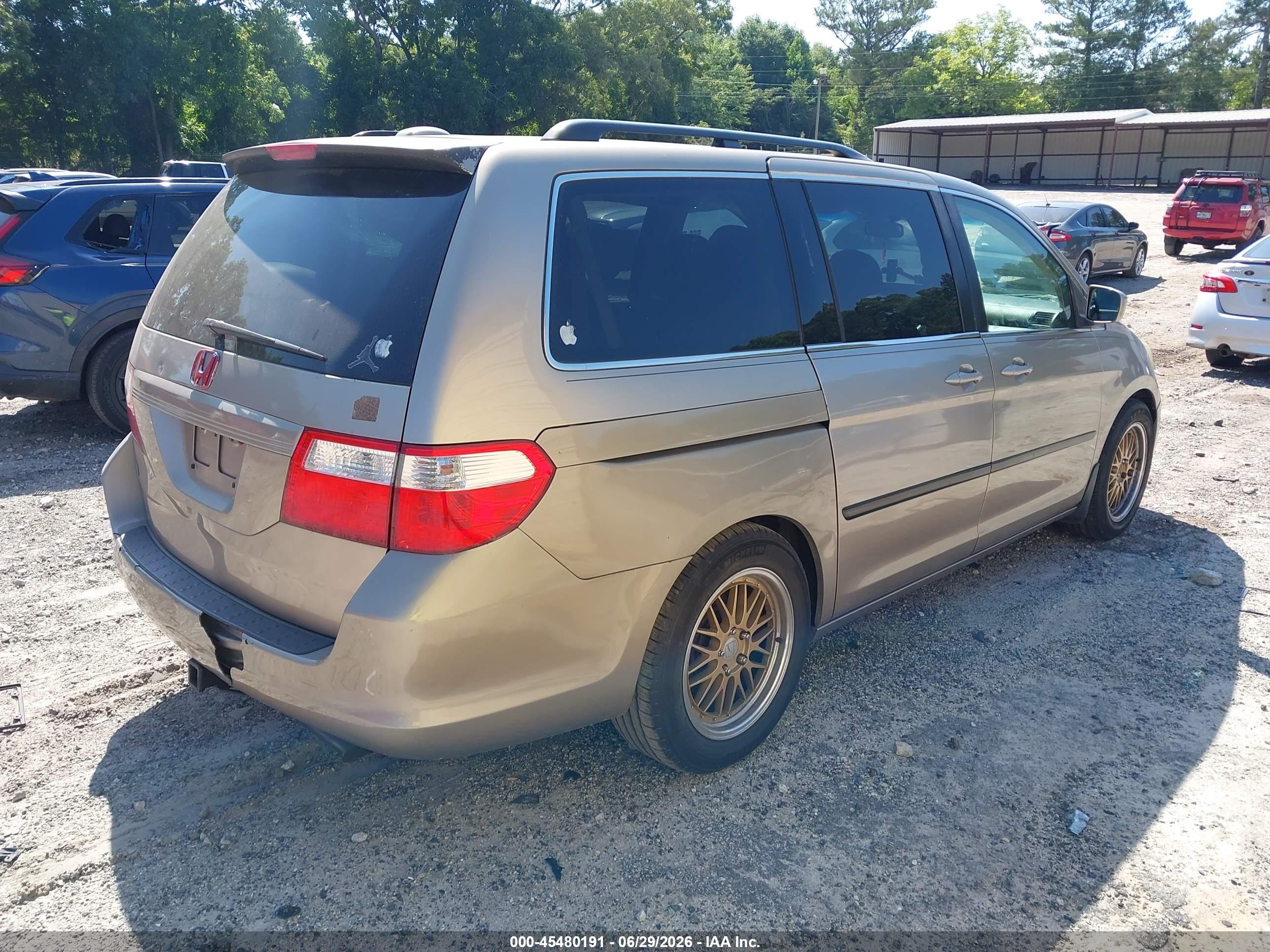 2006 Honda Odyssey Ex-l Tan vin: 5FNRL38786B070924