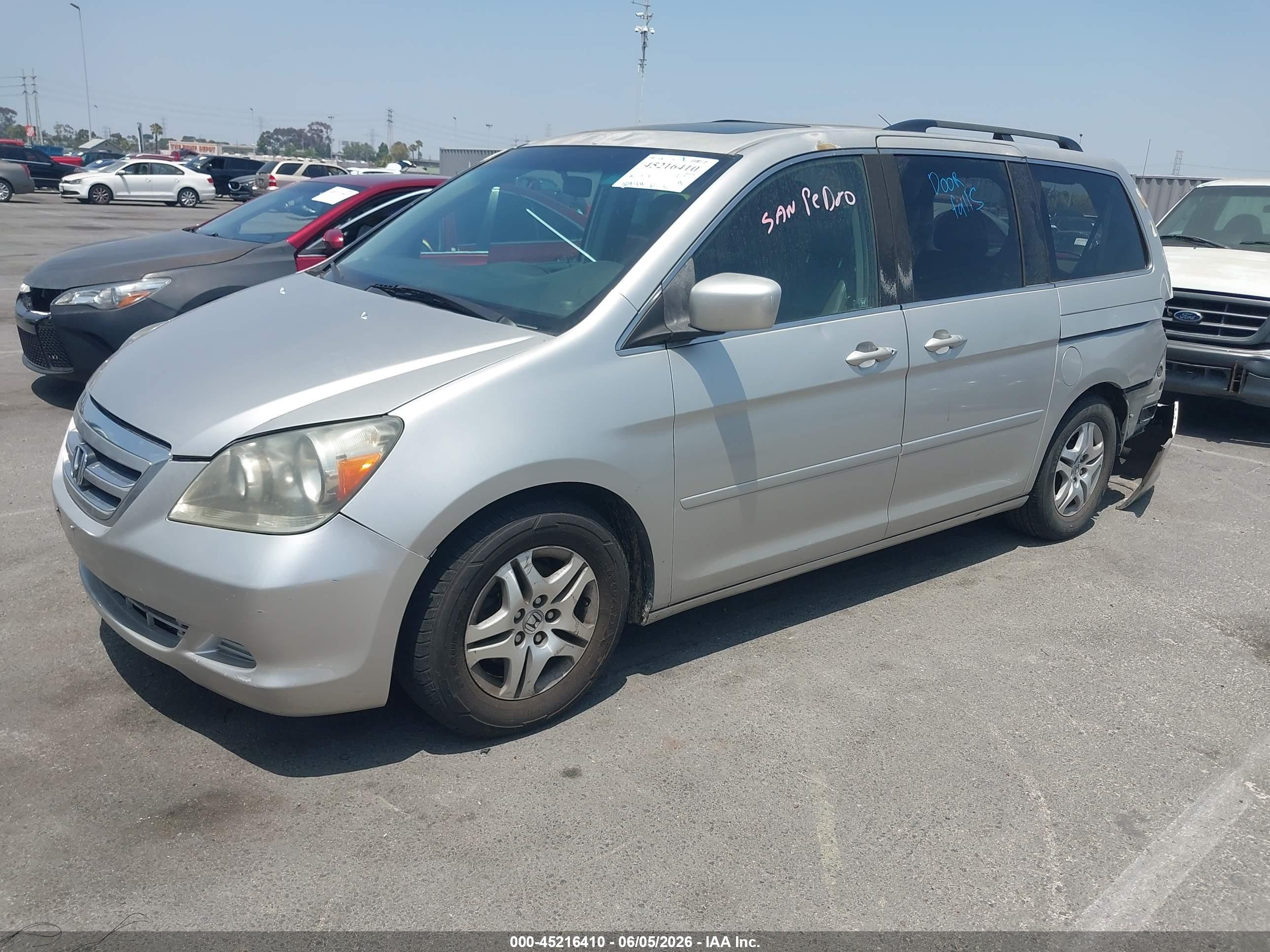 2006 Honda Odyssey Ex-l Серебряный vin: 5FNRL38786B085858