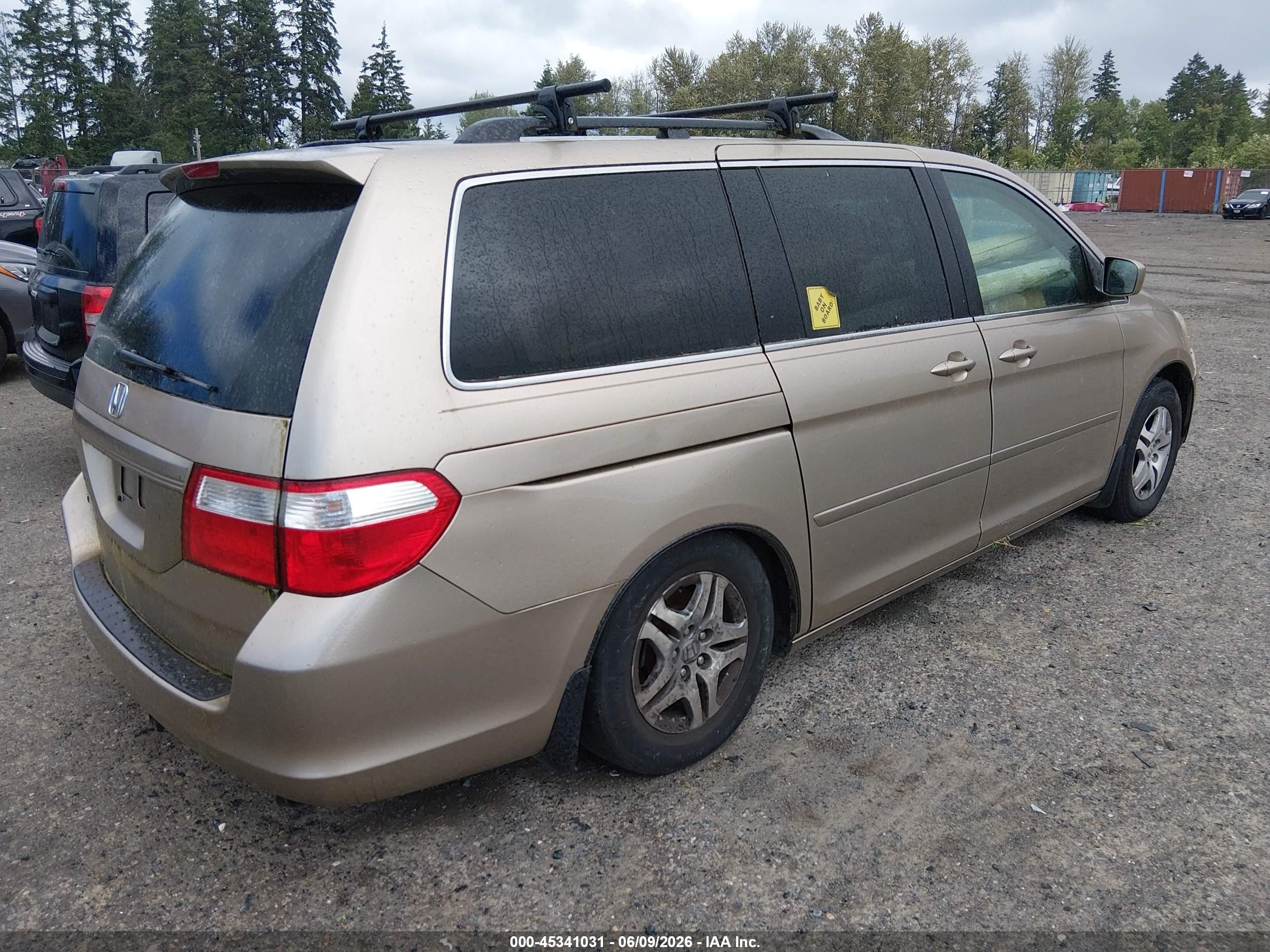 2006 Honda Odyssey Ex-l Gold vin: 5FNRL38786B430757