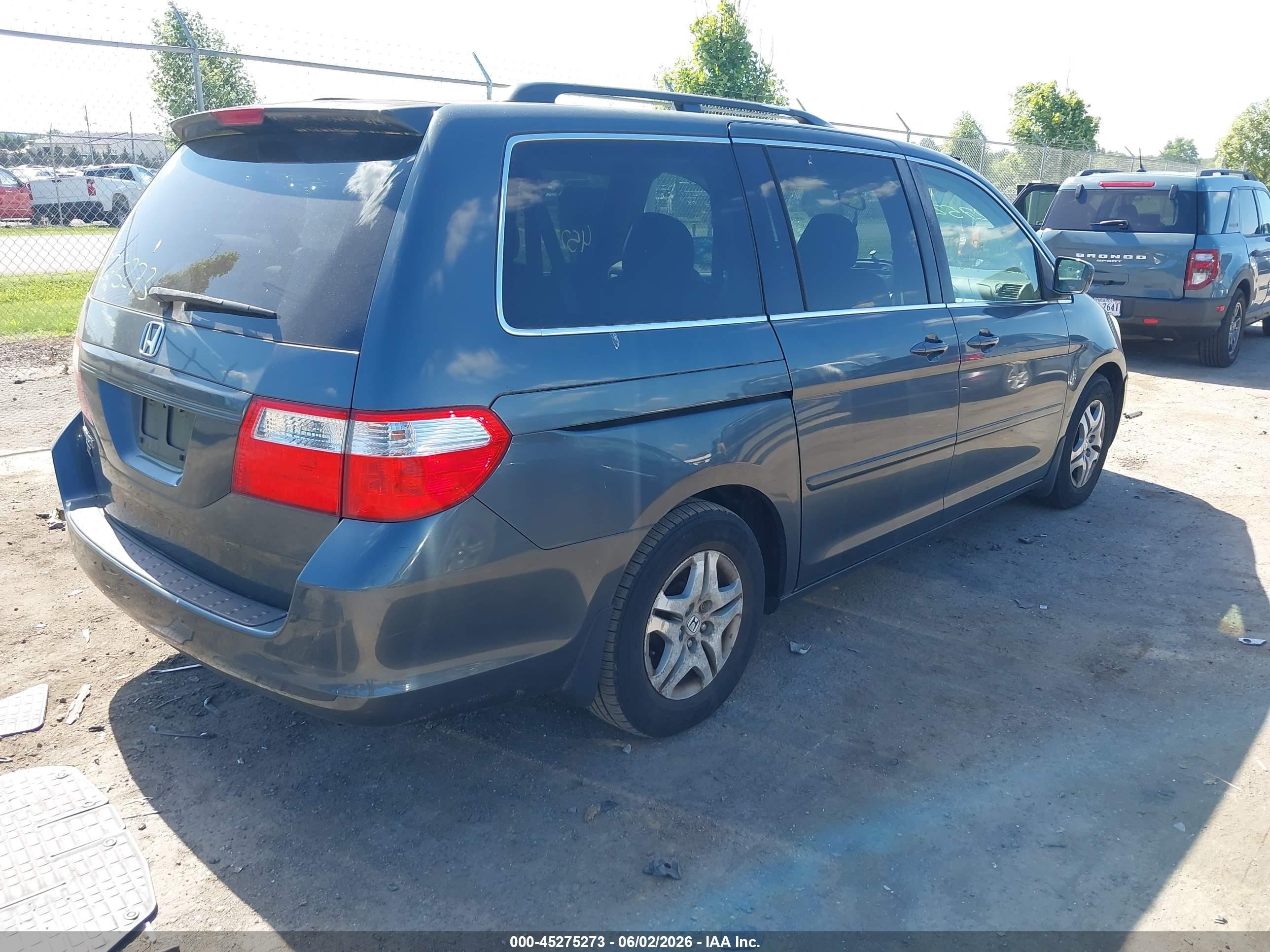2006 Honda Odyssey Ex-l Gray vin: 5FNRL38786B442052