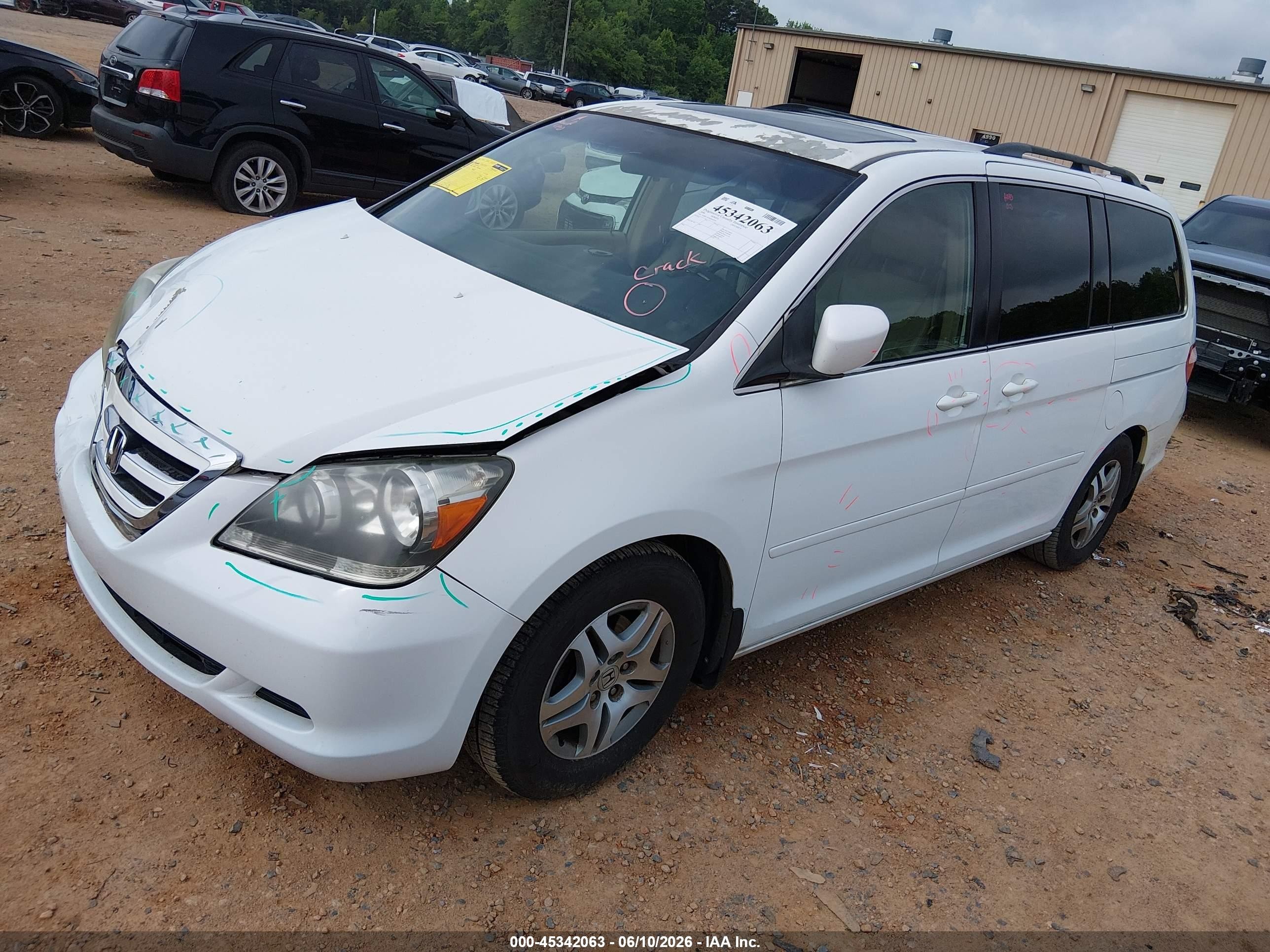 2006 Honda Odyssey Ex-l Белый vin: 5FNRL38786B462950
