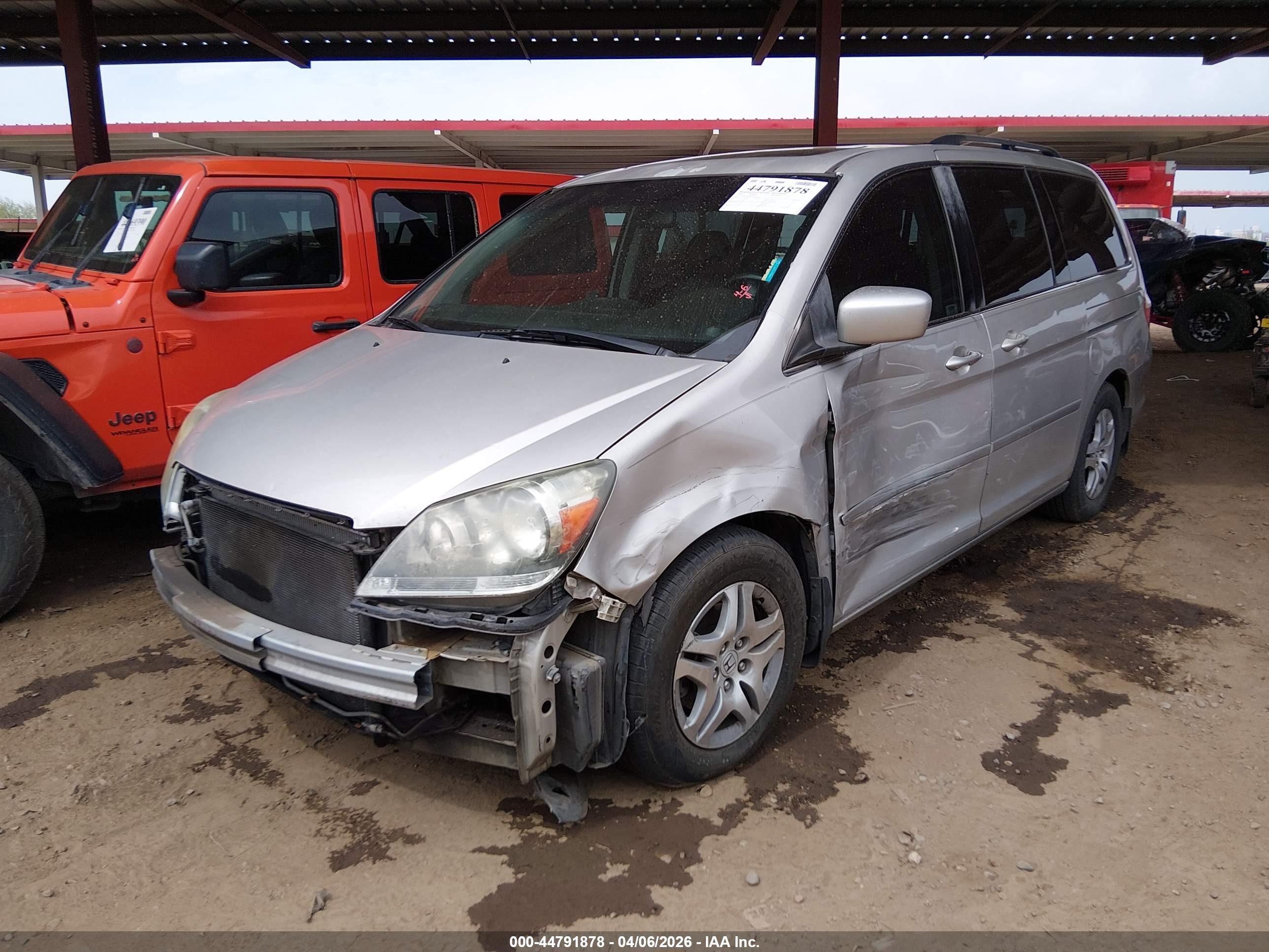 2007 Honda Odyssey Ex-l Silver vin: 5FNRL38787B047340