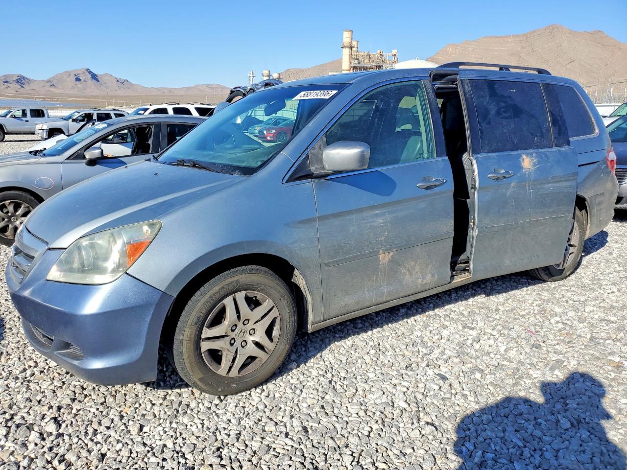 2007 Honda Odyssey Exl Blue vin: 5FNRL38787B054675