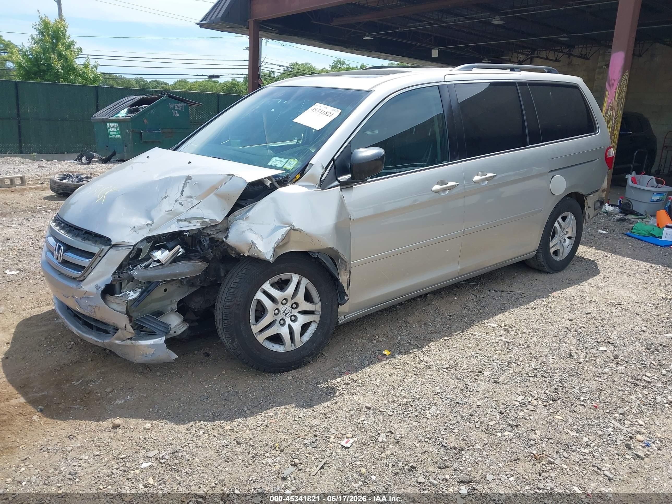 2007 Honda Odyssey Ex-l Gray vin: 5FNRL38787B064641