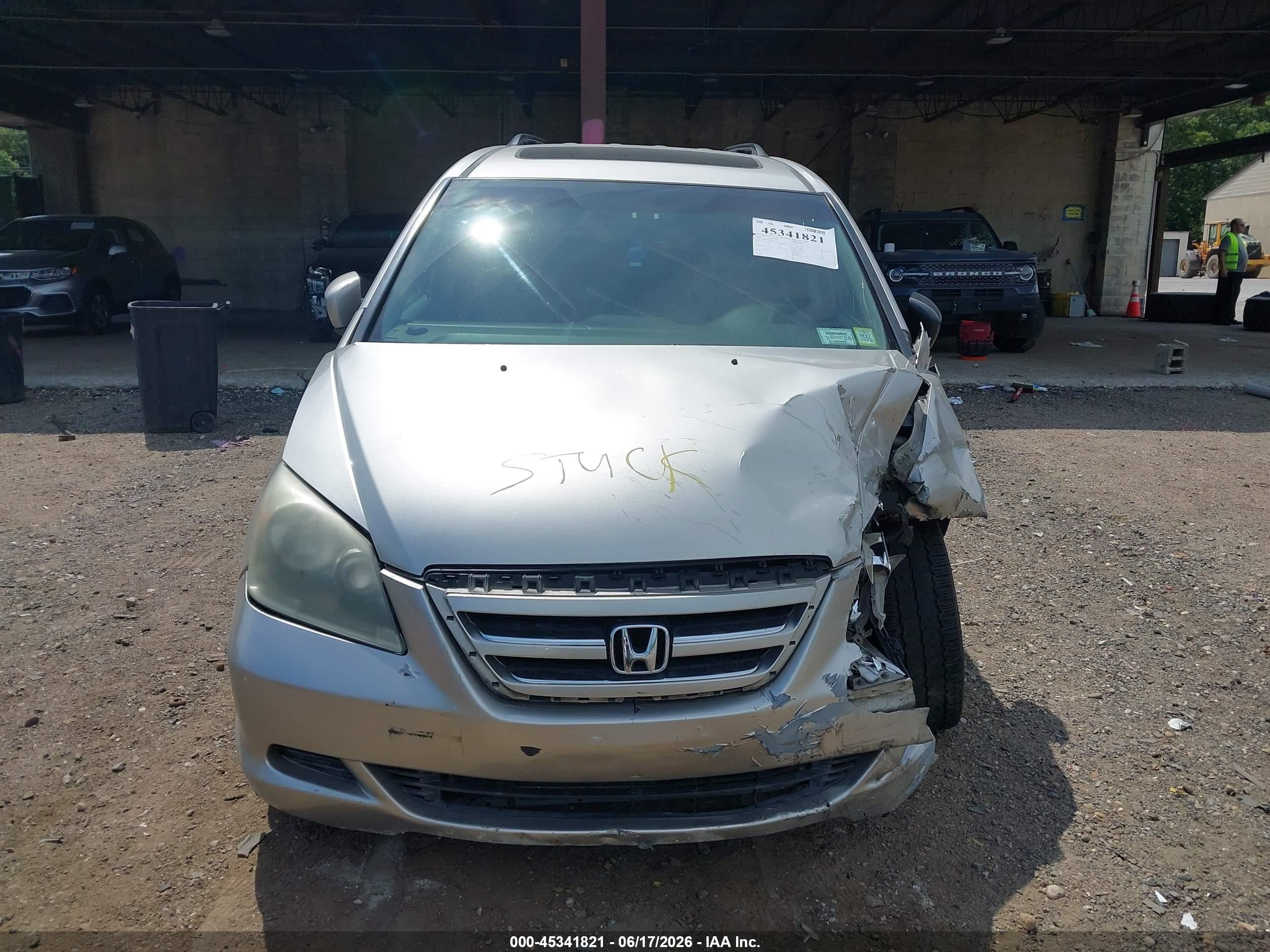 2007 Honda Odyssey Ex-l Gray vin: 5FNRL38787B064641