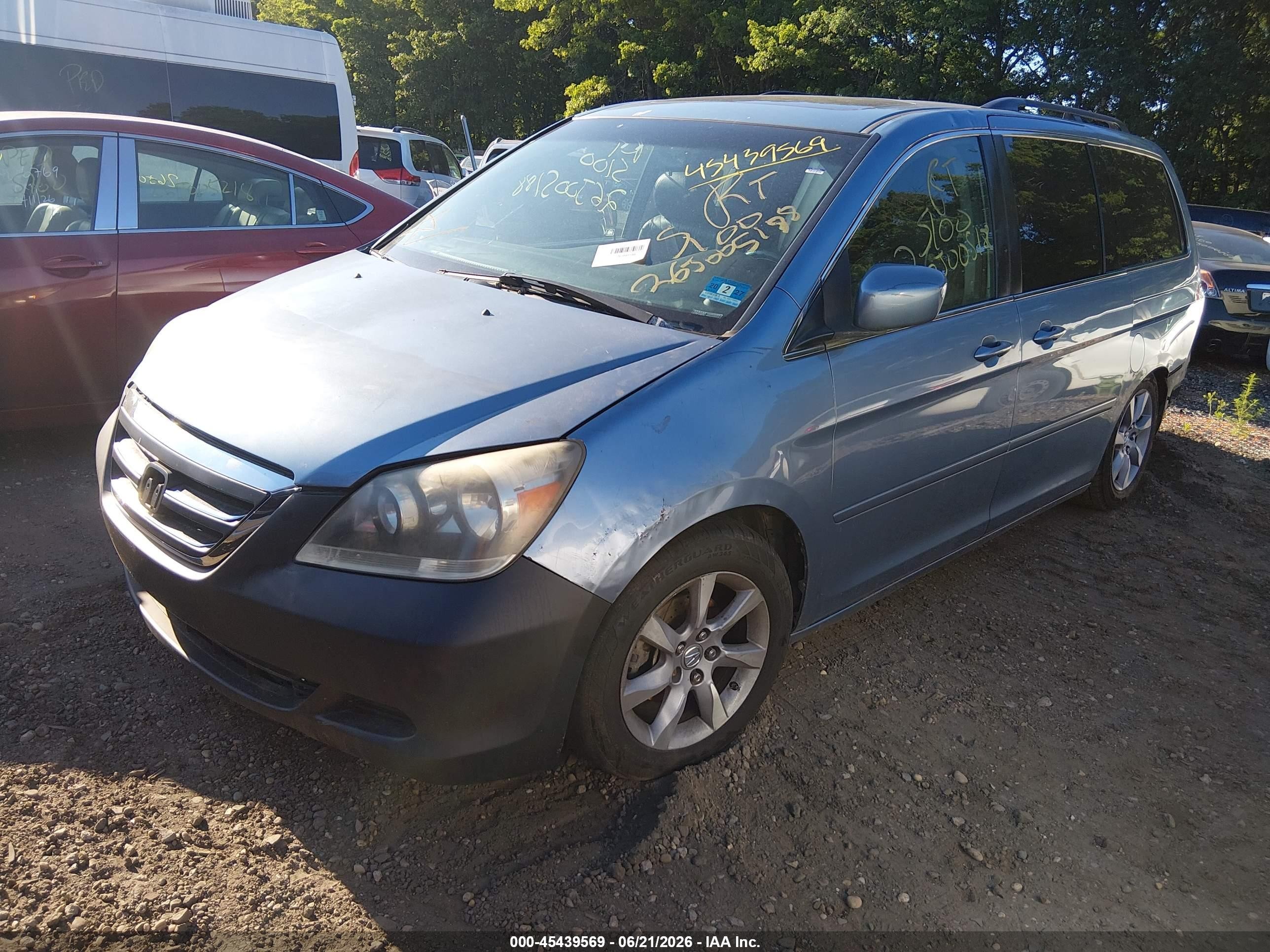 2007 Honda Odyssey Ex-l Blue vin: 5FNRL38787B078300
