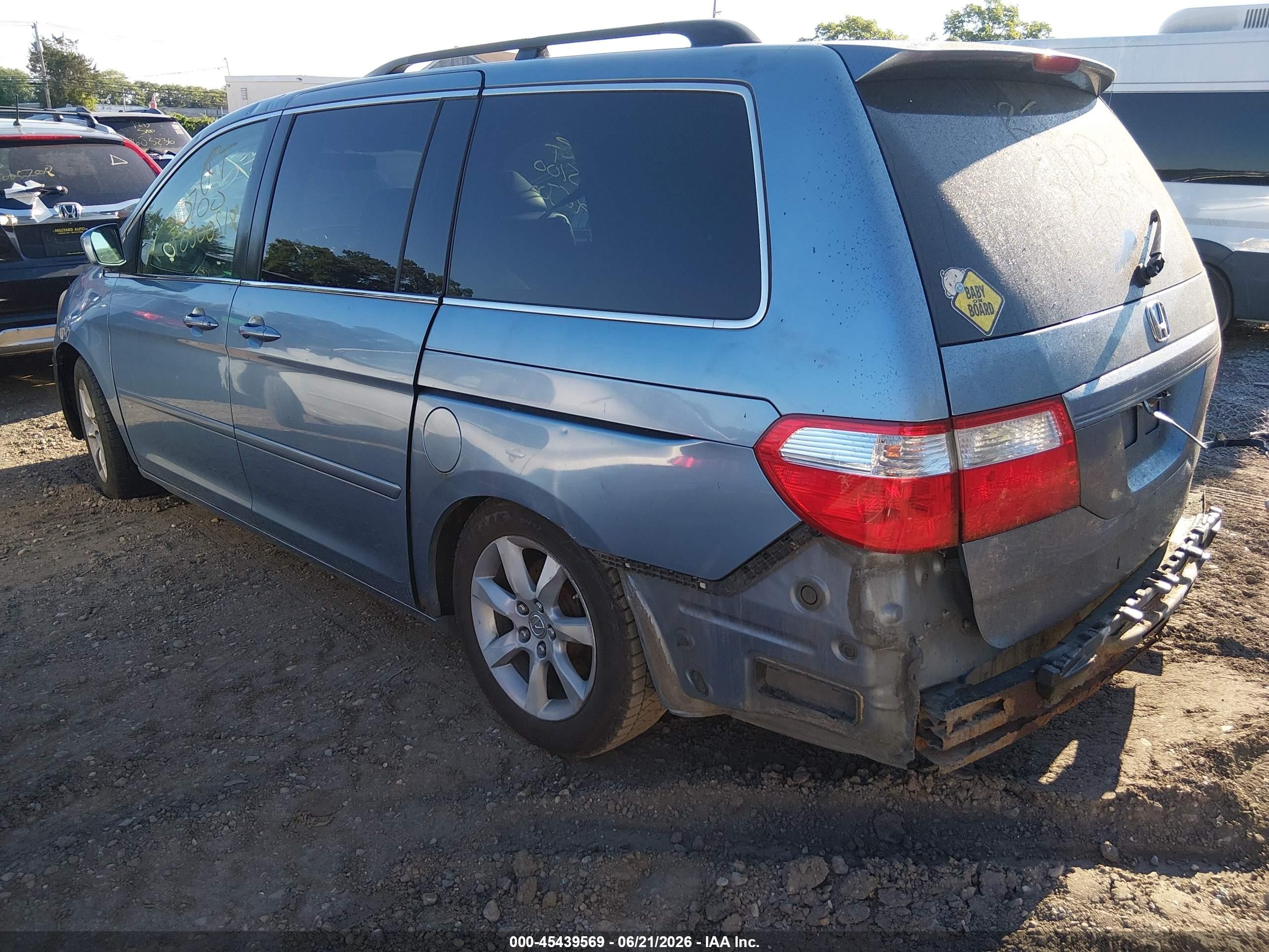 2007 Honda Odyssey Ex-l Blue vin: 5FNRL38787B078300