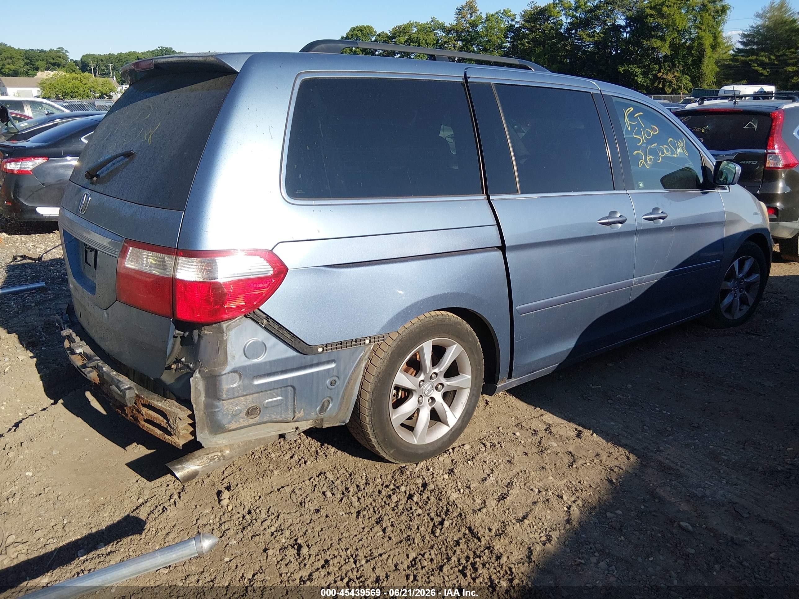 2007 Honda Odyssey Ex-l Blue vin: 5FNRL38787B078300