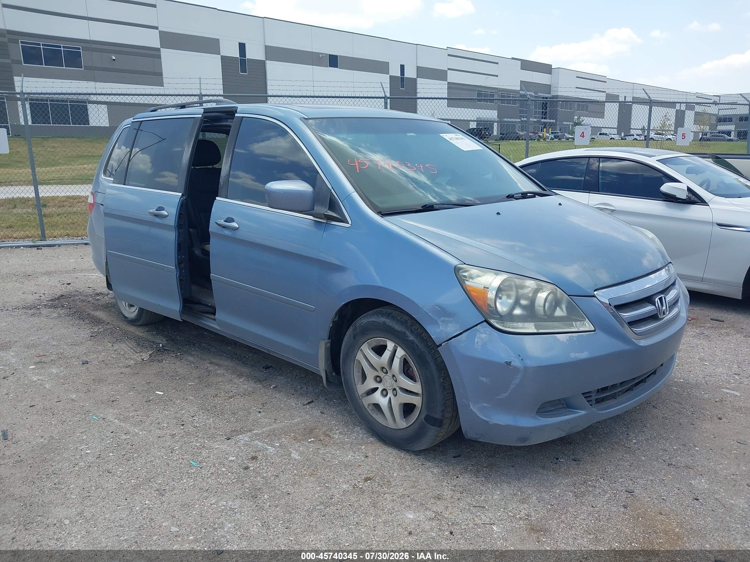 2007 Honda Odyssey Ex-l Light Blue vin: 5FNRL38787B101767