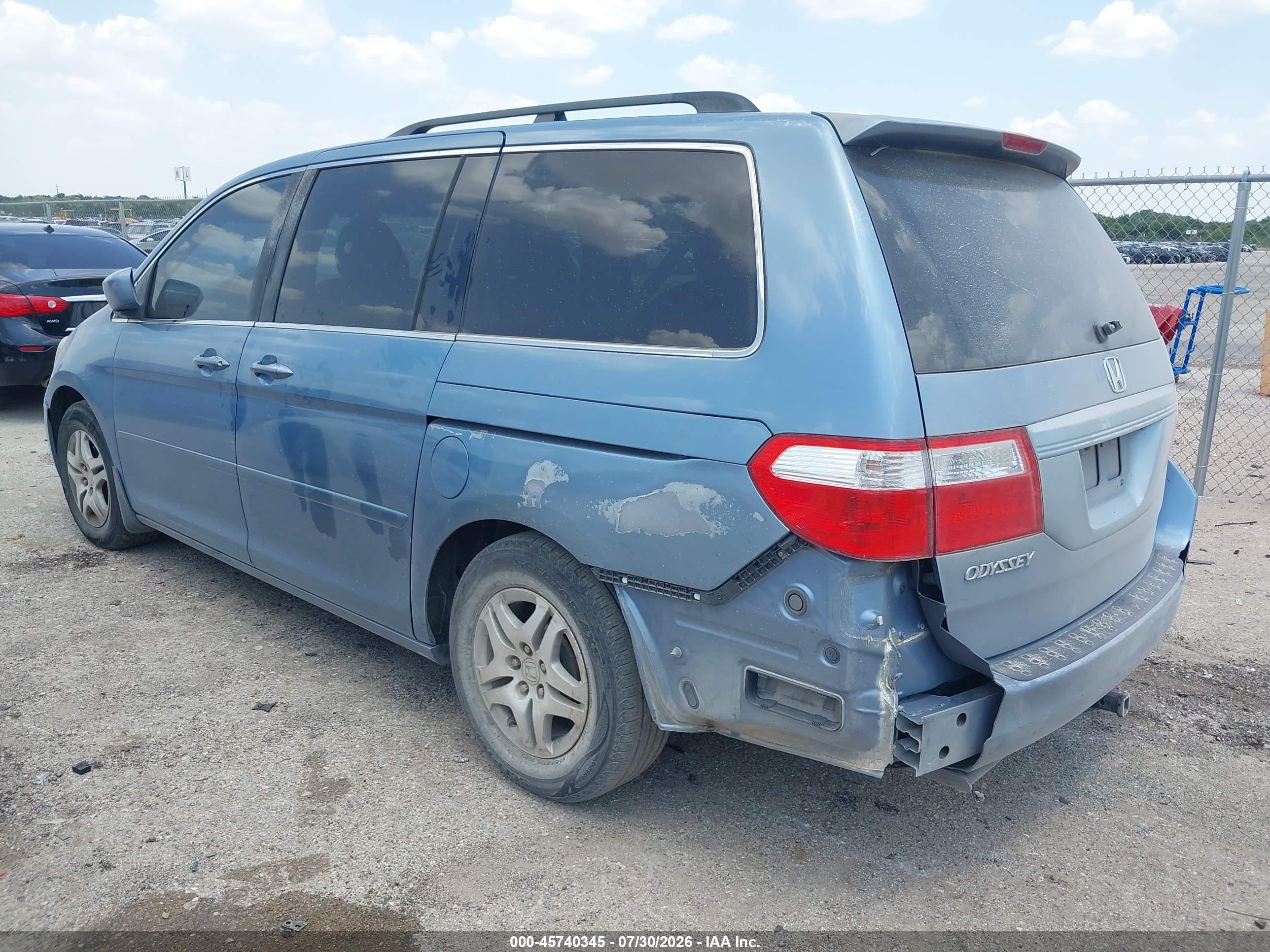 2007 Honda Odyssey Ex-l Light Blue vin: 5FNRL38787B101767