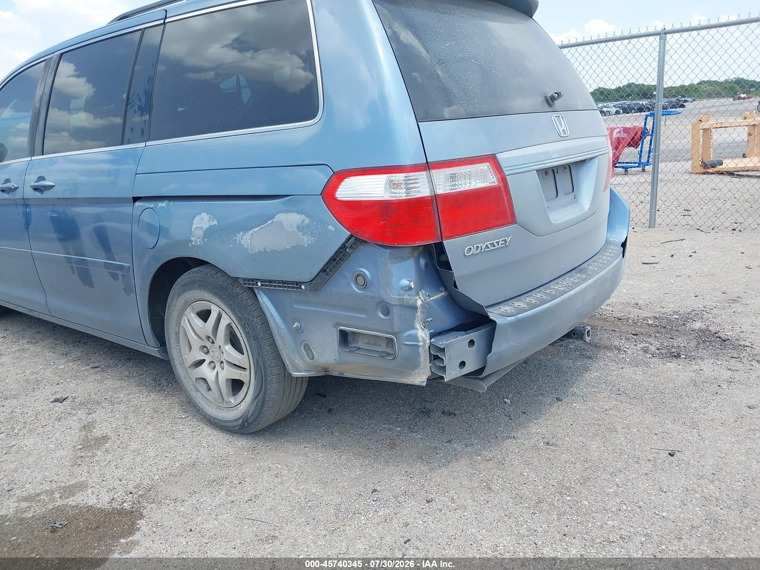2007 Honda Odyssey Ex-l Light Blue vin: 5FNRL38787B101767