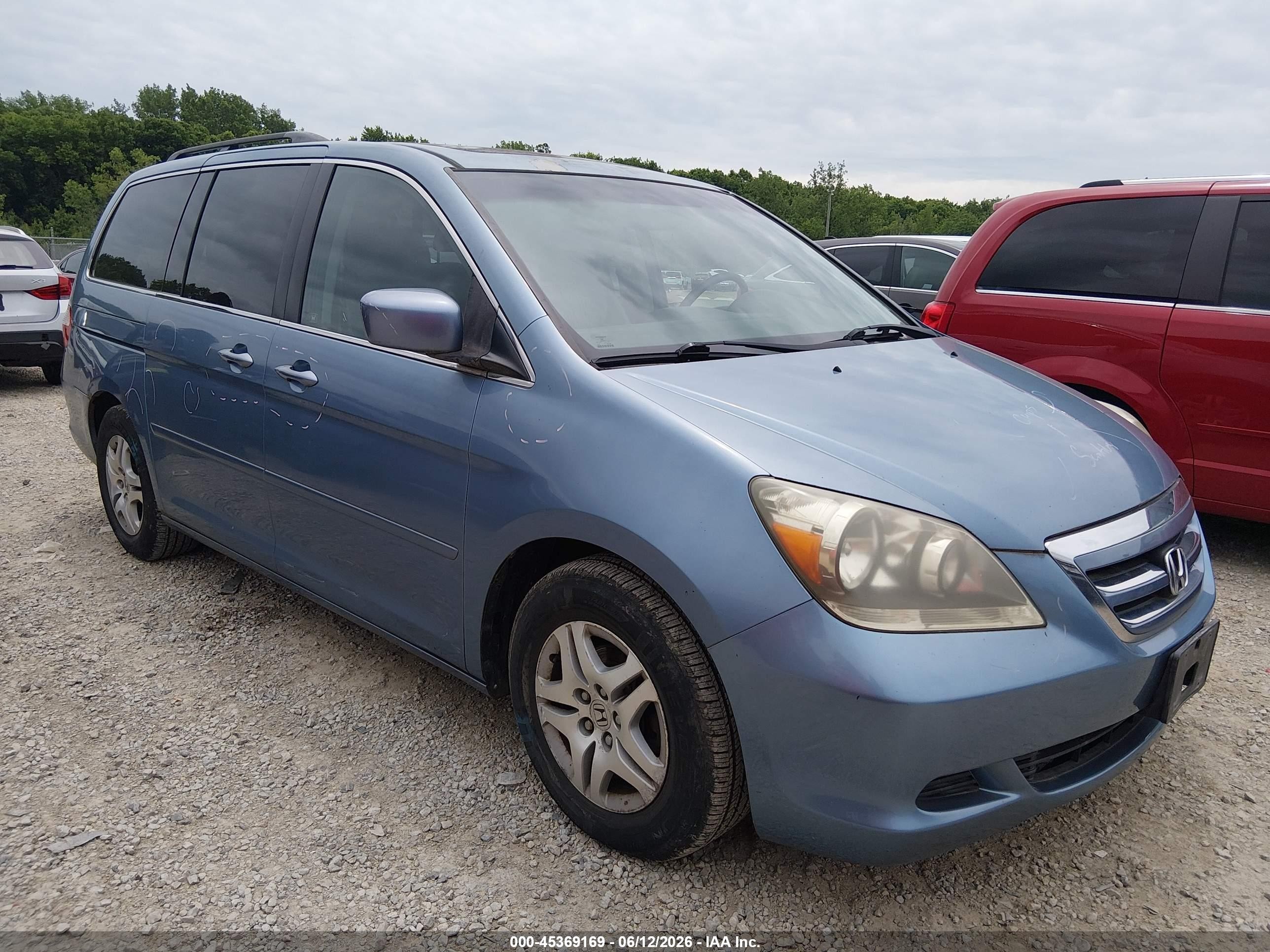 2007 Honda Odyssey Ex-l Light Blue vin: 5FNRL38787B133389