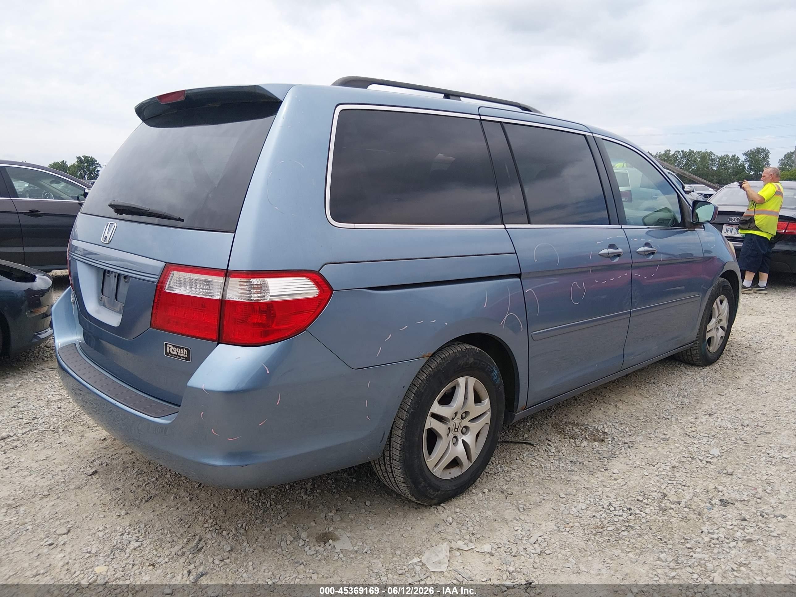 2007 Honda Odyssey Ex-l Light Blue vin: 5FNRL38787B133389