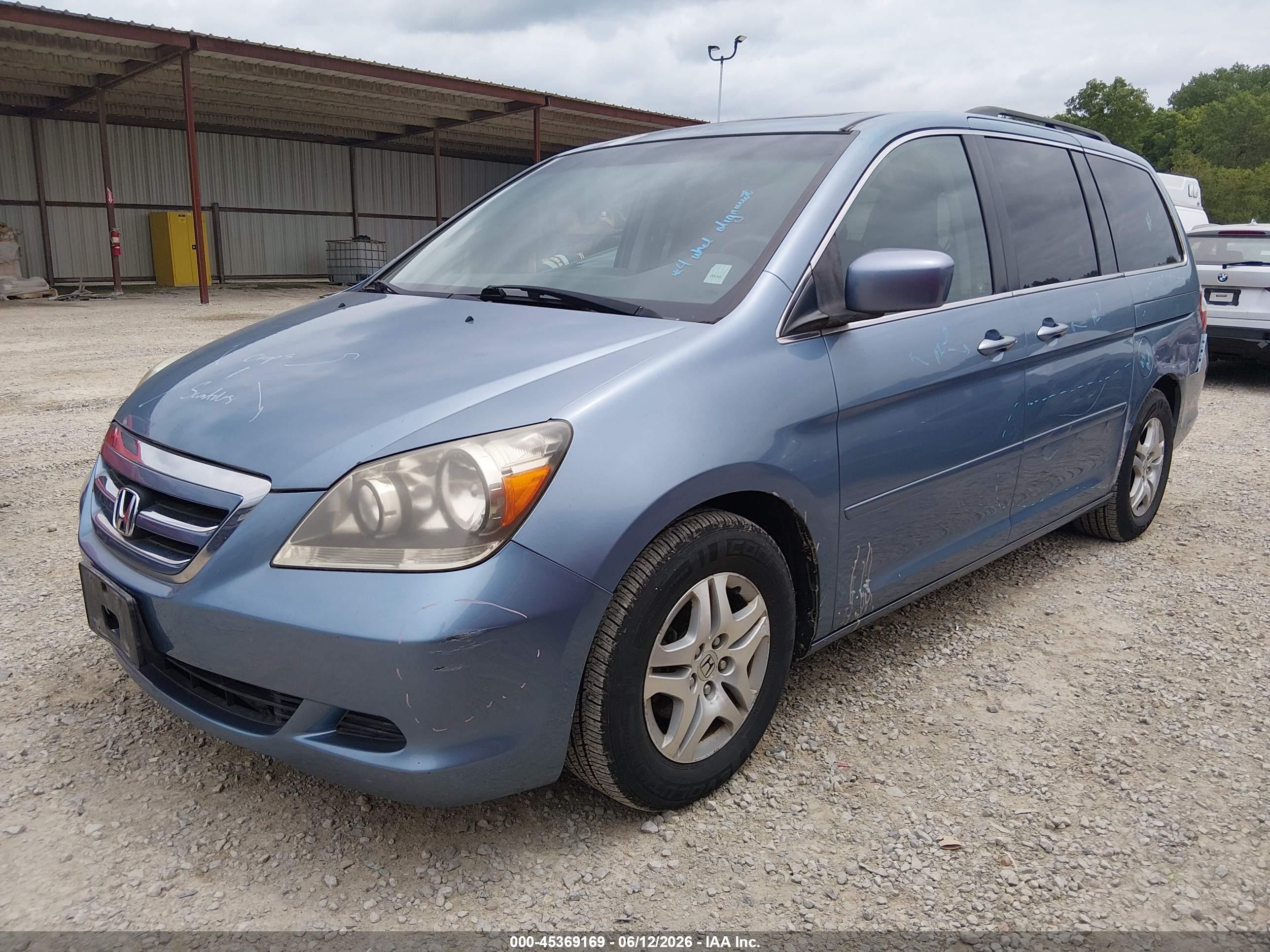2007 Honda Odyssey Ex-l Light Blue vin: 5FNRL38787B133389