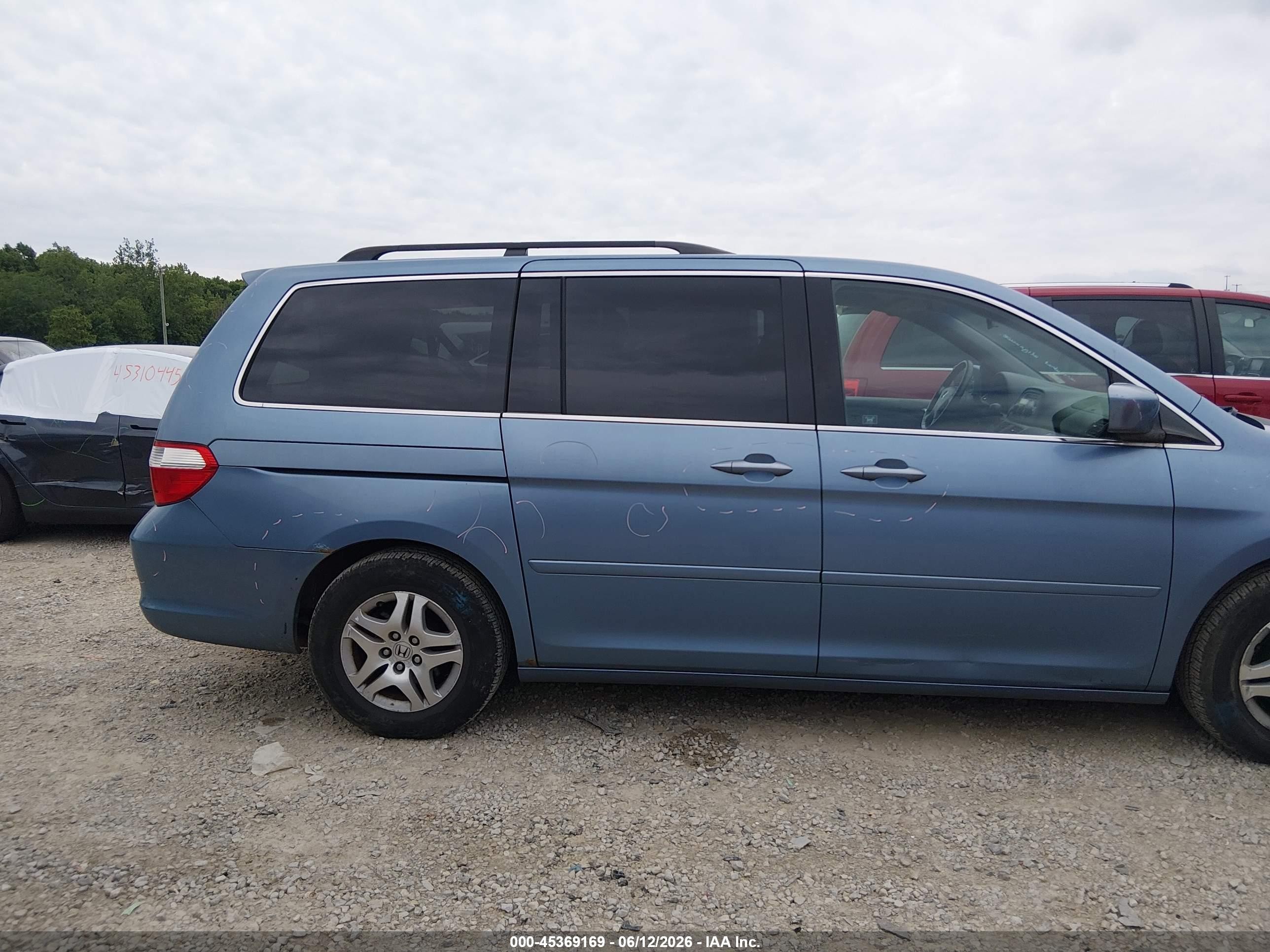 2007 Honda Odyssey Ex-l Light Blue vin: 5FNRL38787B133389
