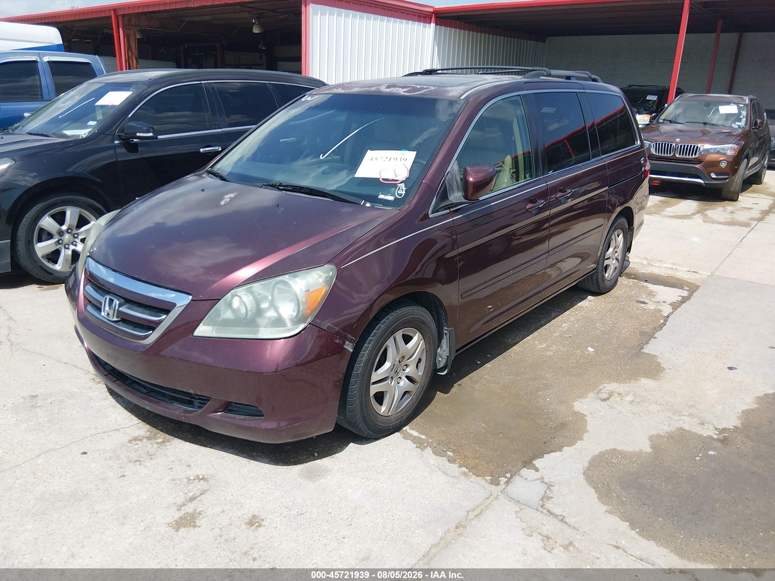 2007 Honda Odyssey Ex-l Burgundy vin: 5FNRL38787B140505