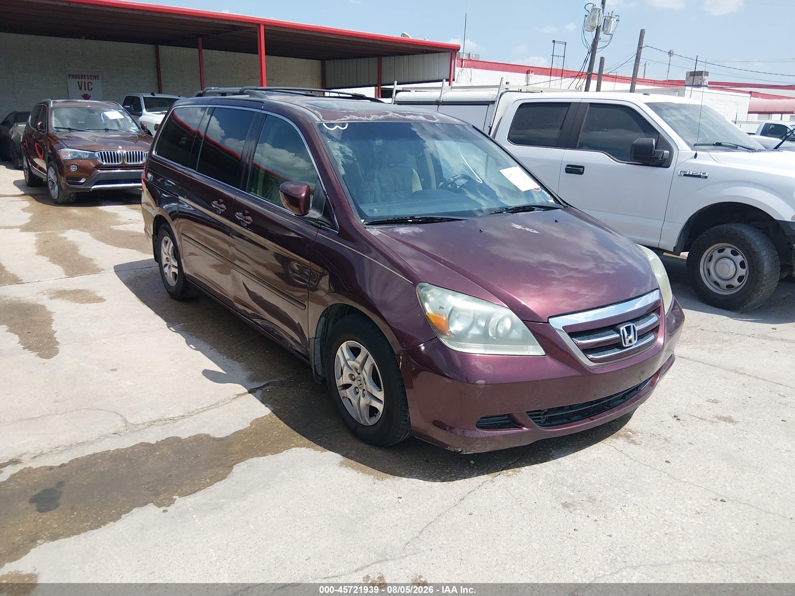 2007 Honda Odyssey Ex-l Burgundy vin: 5FNRL38787B140505