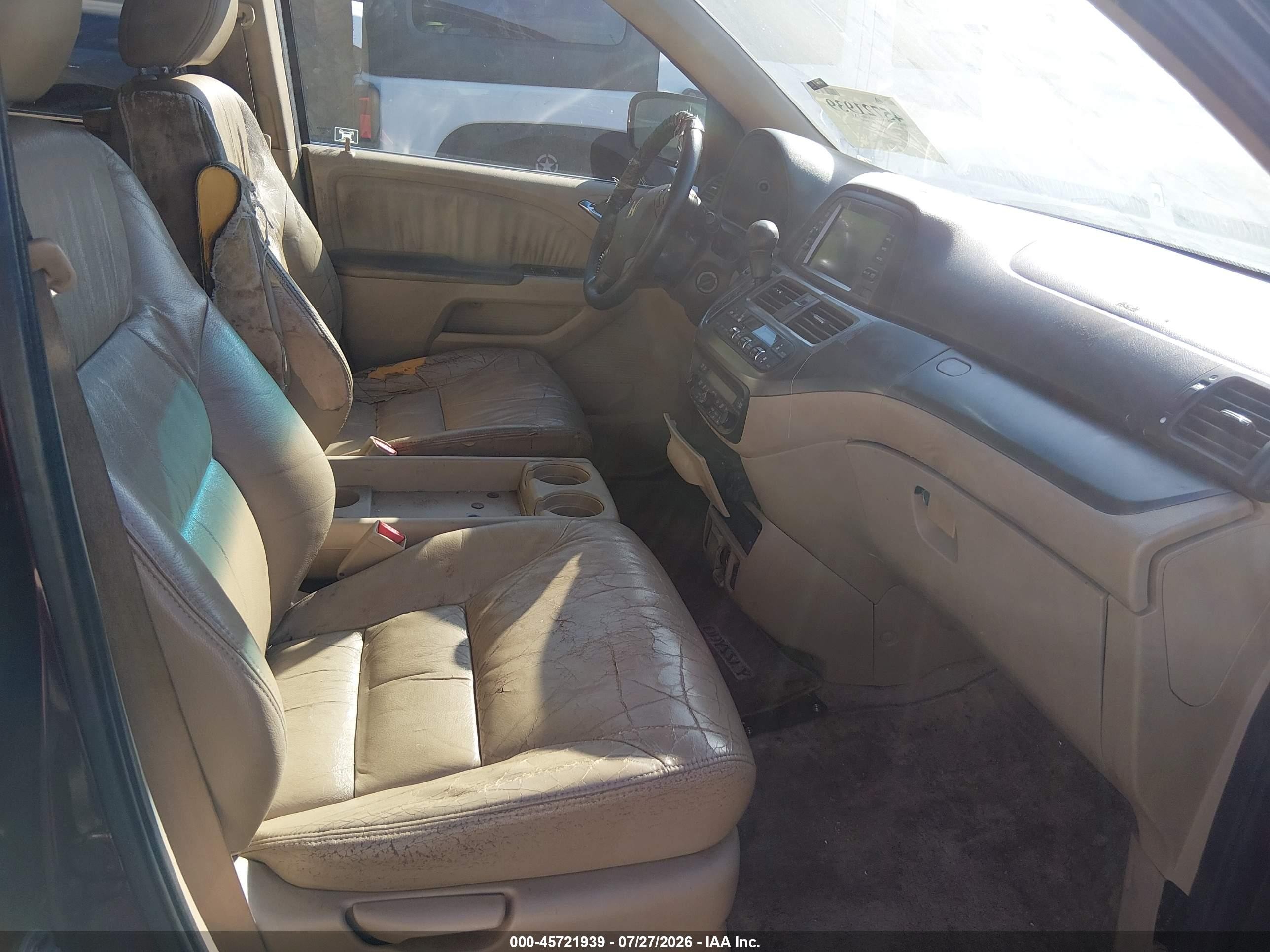 2007 Honda Odyssey Ex-l Burgundy vin: 5FNRL38787B140505