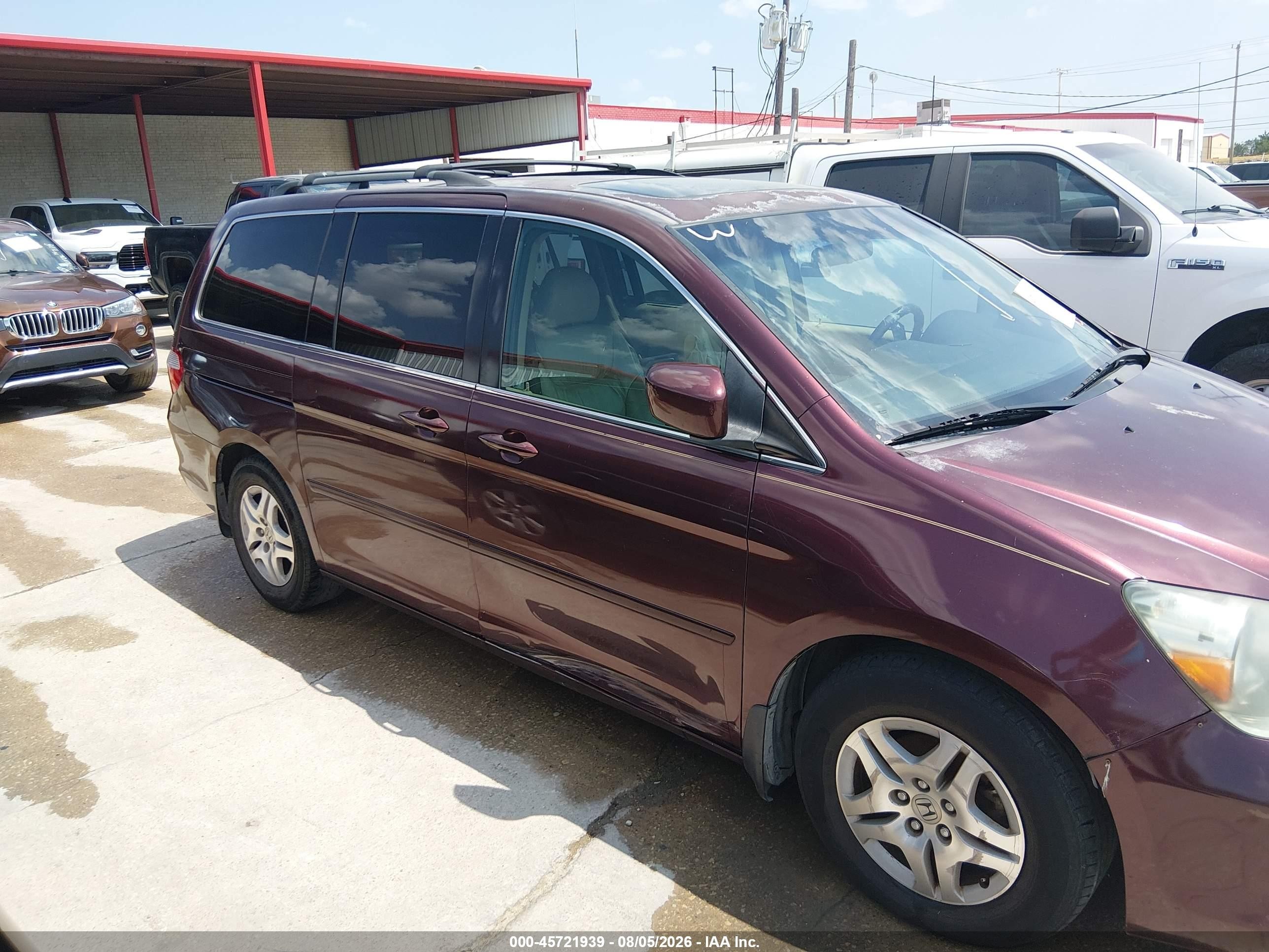 2007 Honda Odyssey Ex-l Burgundy vin: 5FNRL38787B140505