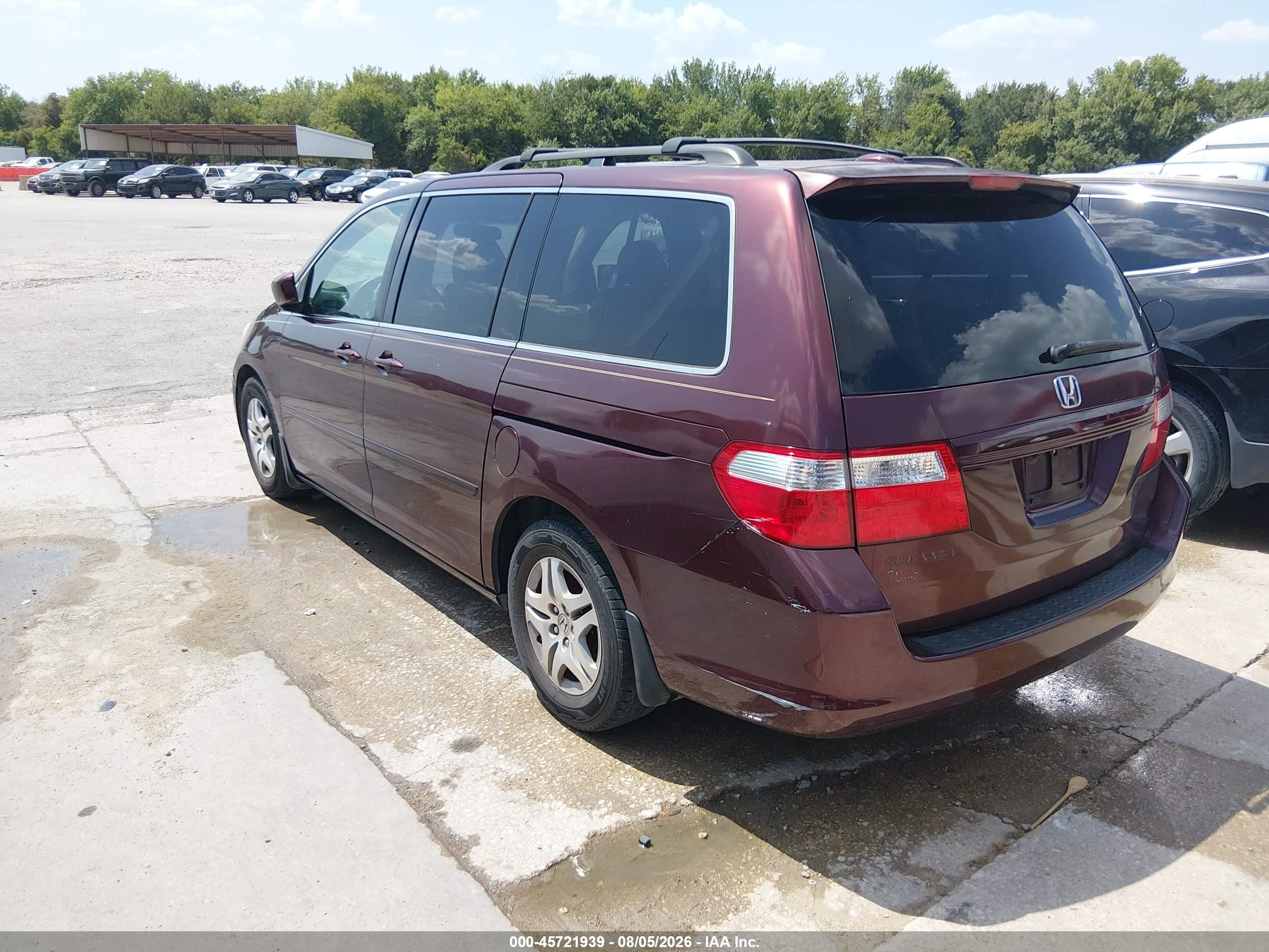 2007 Honda Odyssey Ex-l Burgundy vin: 5FNRL38787B140505