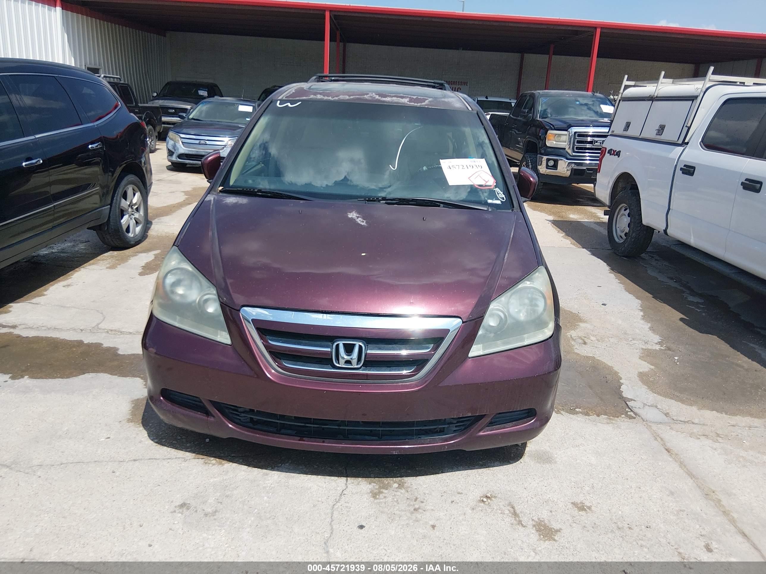 2007 Honda Odyssey Ex-l Burgundy vin: 5FNRL38787B140505