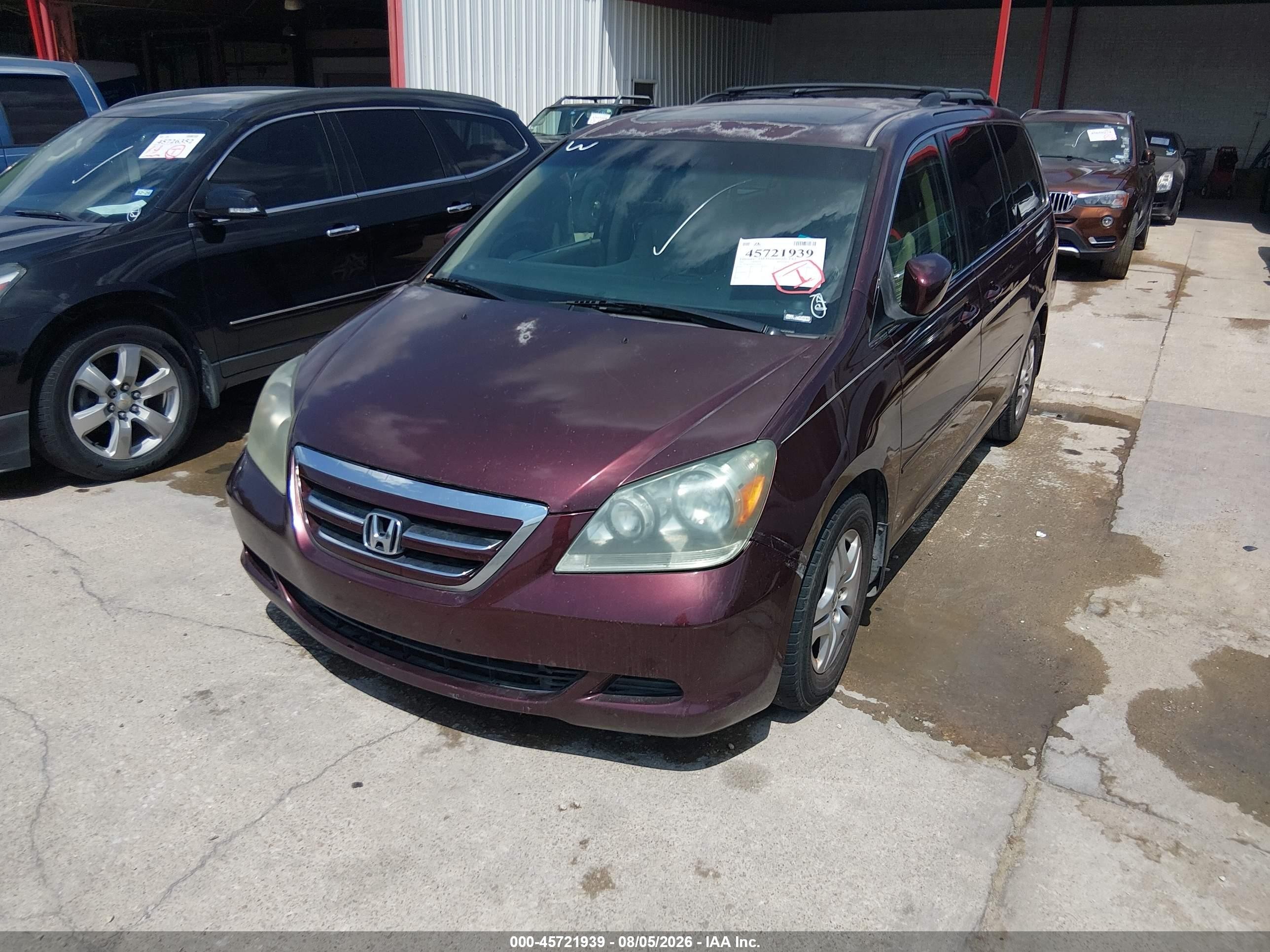 2007 Honda Odyssey Ex-l Burgundy vin: 5FNRL38787B140505