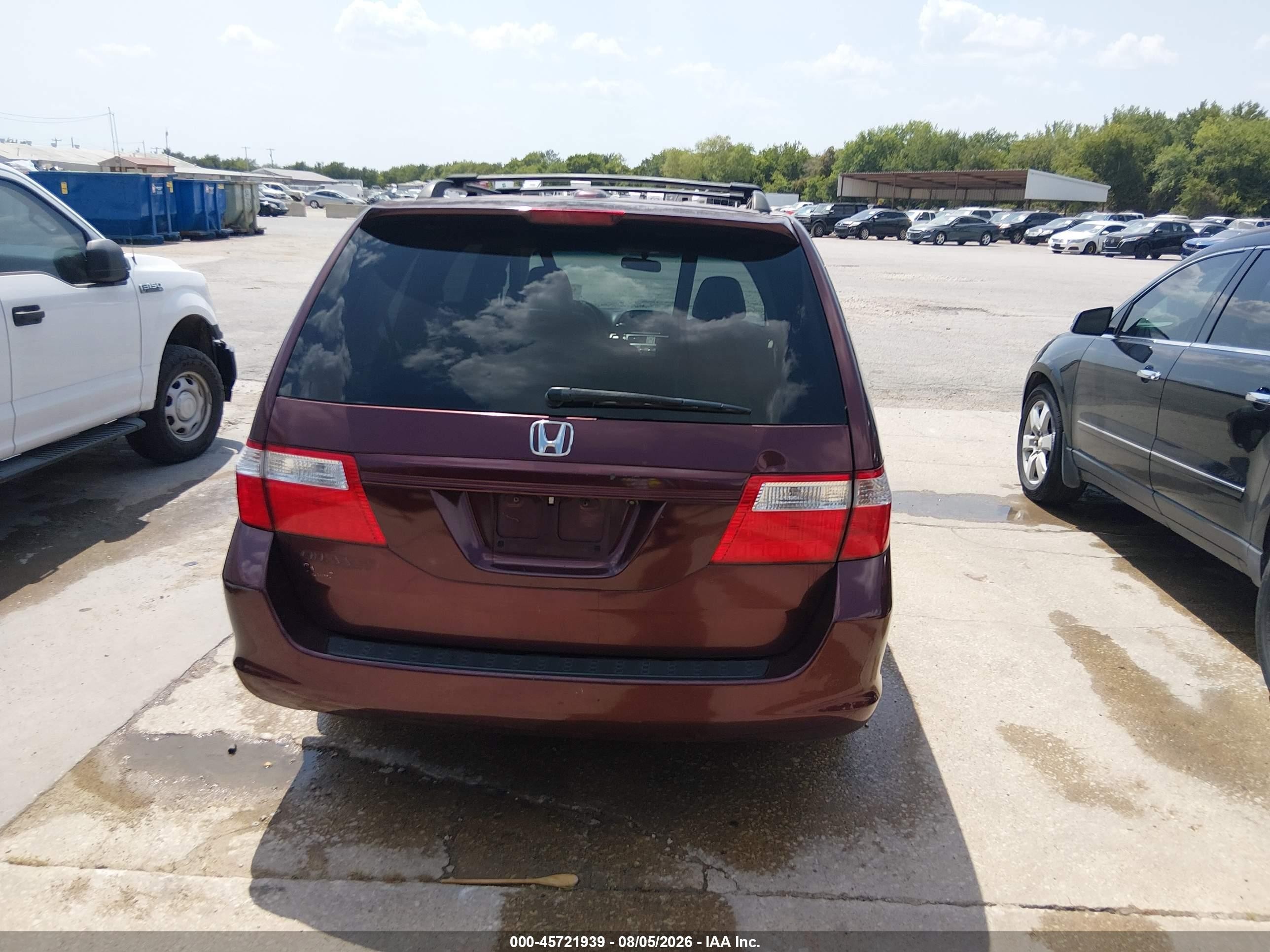 2007 Honda Odyssey Ex-l Burgundy vin: 5FNRL38787B140505