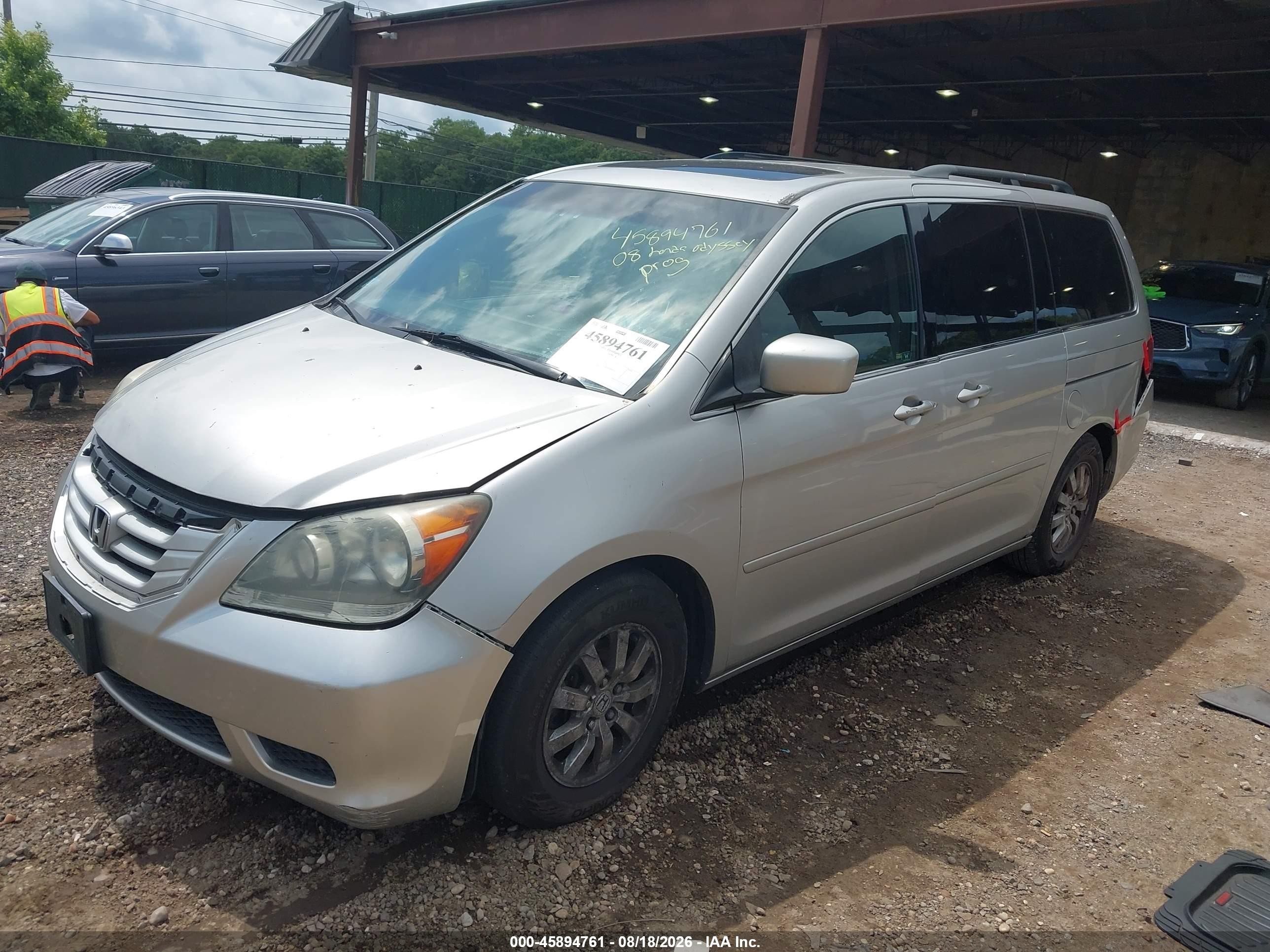 2008 Honda Odyssey Ex-l Gray vin: 5FNRL38788B095941