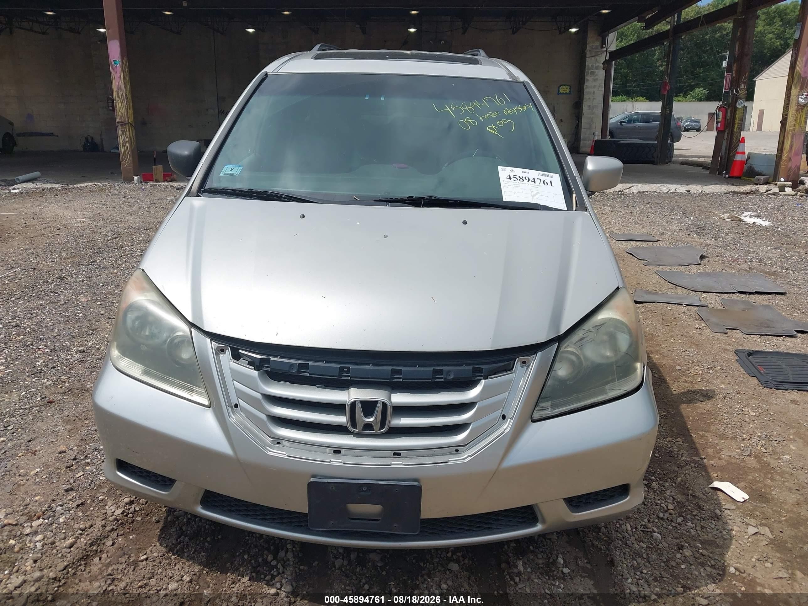2008 Honda Odyssey Ex-l Gray vin: 5FNRL38788B095941