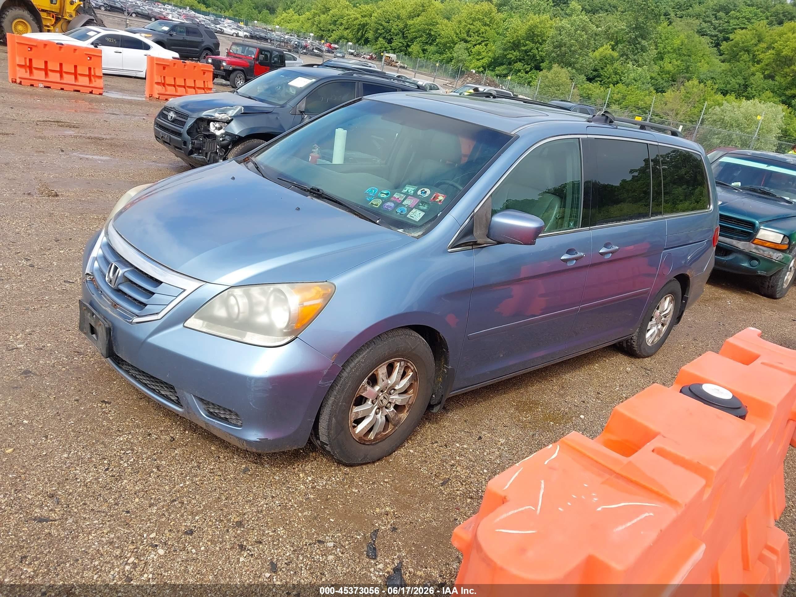 2008 Honda Odyssey Ex-l Blue vin: 5FNRL38788B097124
