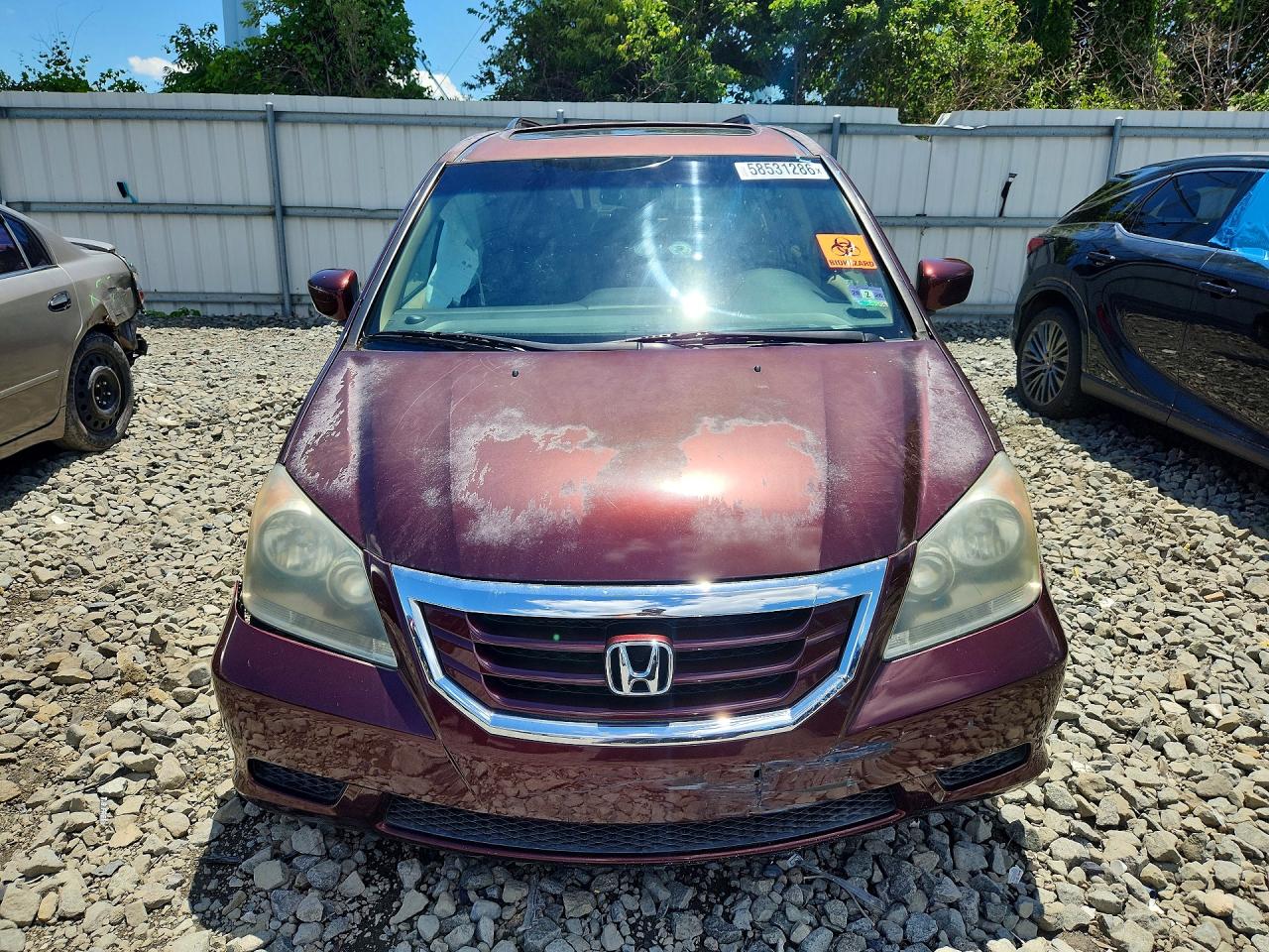 2008 Honda Odyssey Exl Burgundy vin: 5FNRL38788B402945