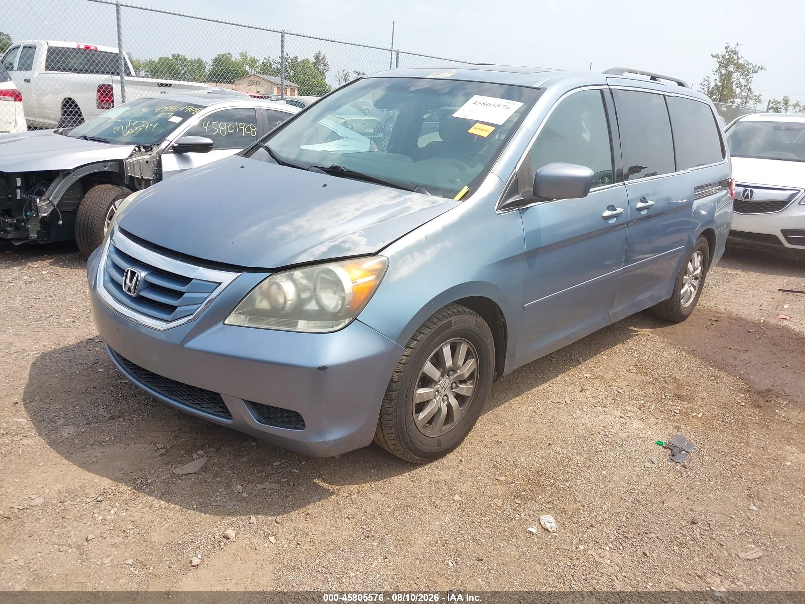2009 Honda Odyssey Ex-l Light Blue vin: 5FNRL38789B001154