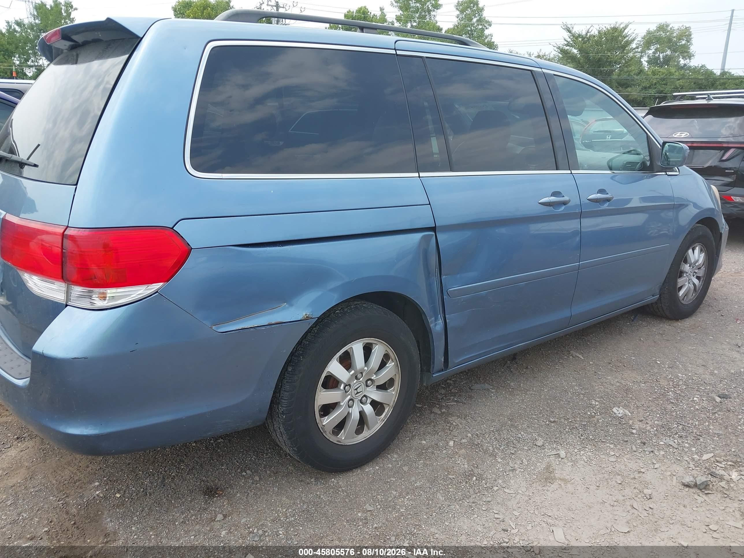 2009 Honda Odyssey Ex-l Light Blue vin: 5FNRL38789B001154
