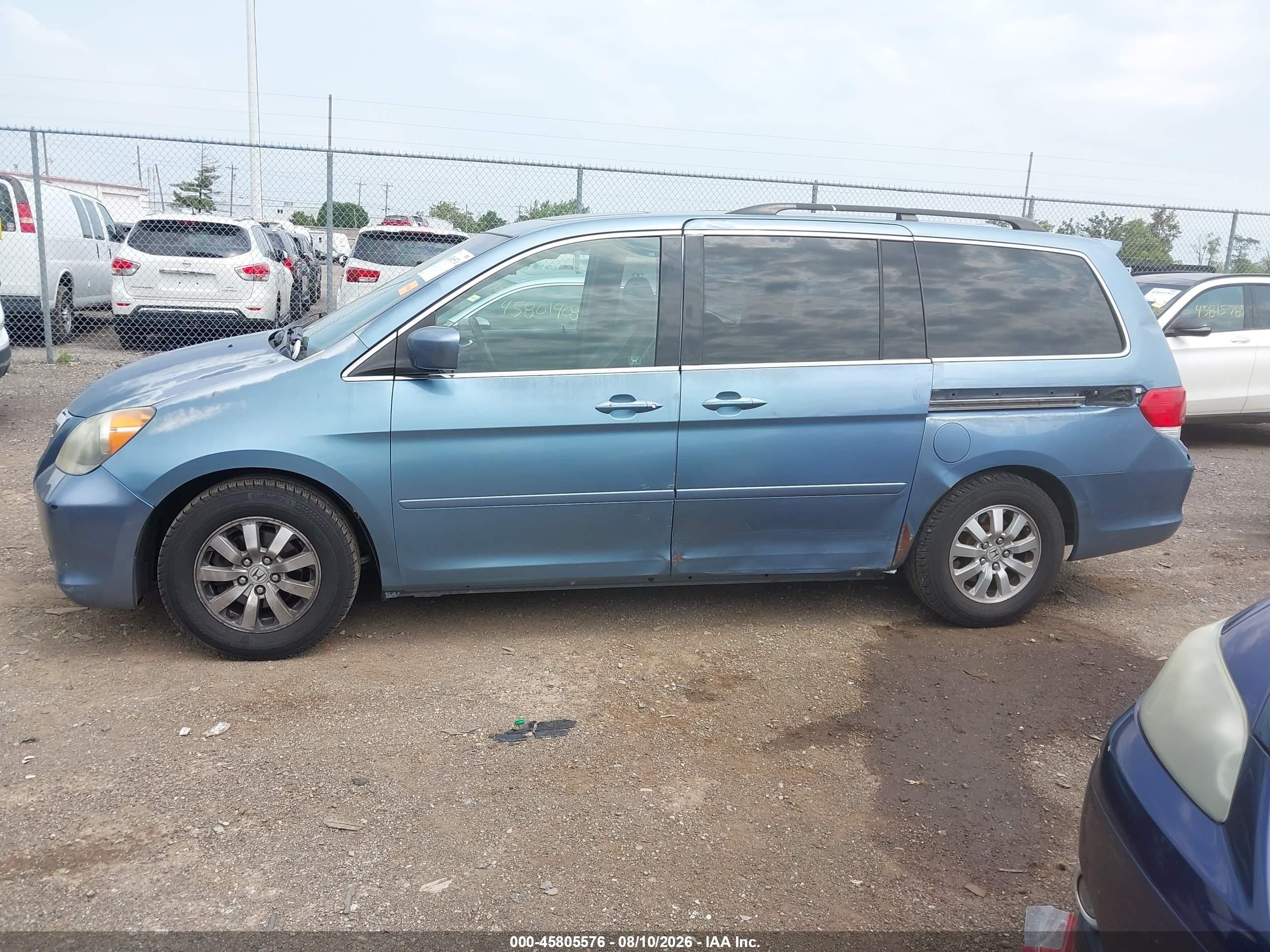 2009 Honda Odyssey Ex-l Light Blue vin: 5FNRL38789B001154
