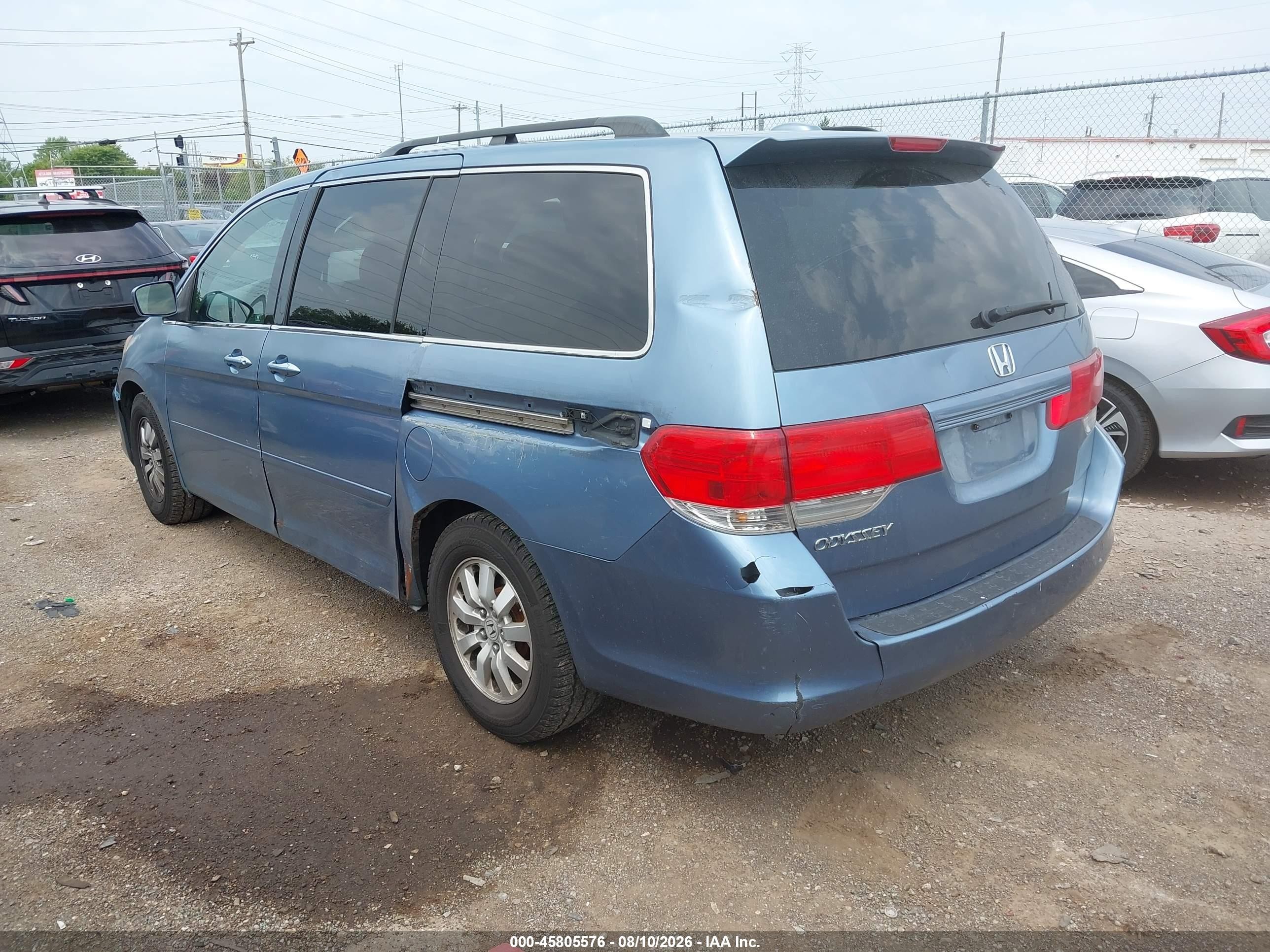 2009 Honda Odyssey Ex-l Light Blue vin: 5FNRL38789B001154