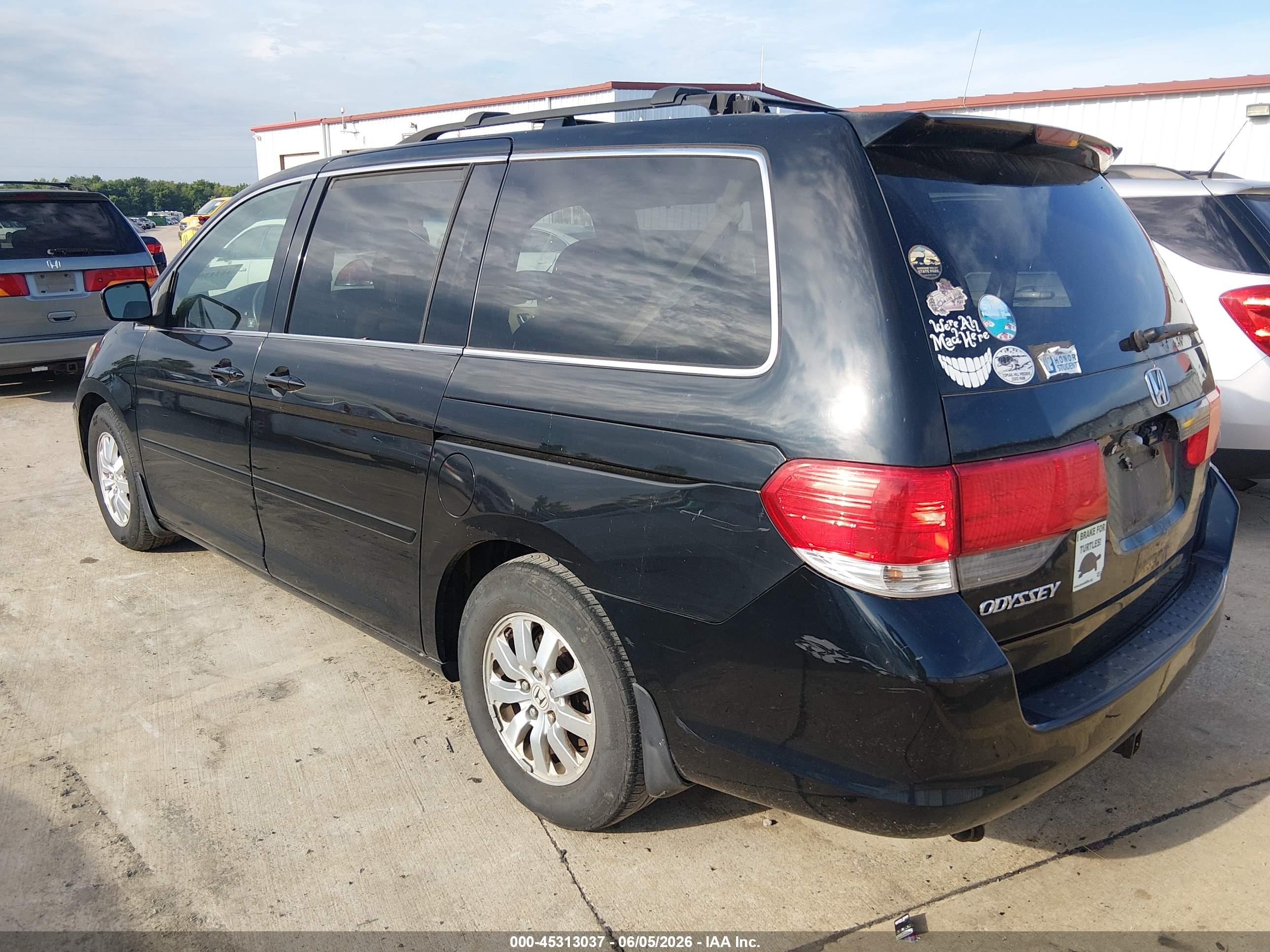 2009 Honda Odyssey Ex-l Black vin: 5FNRL38789B044909