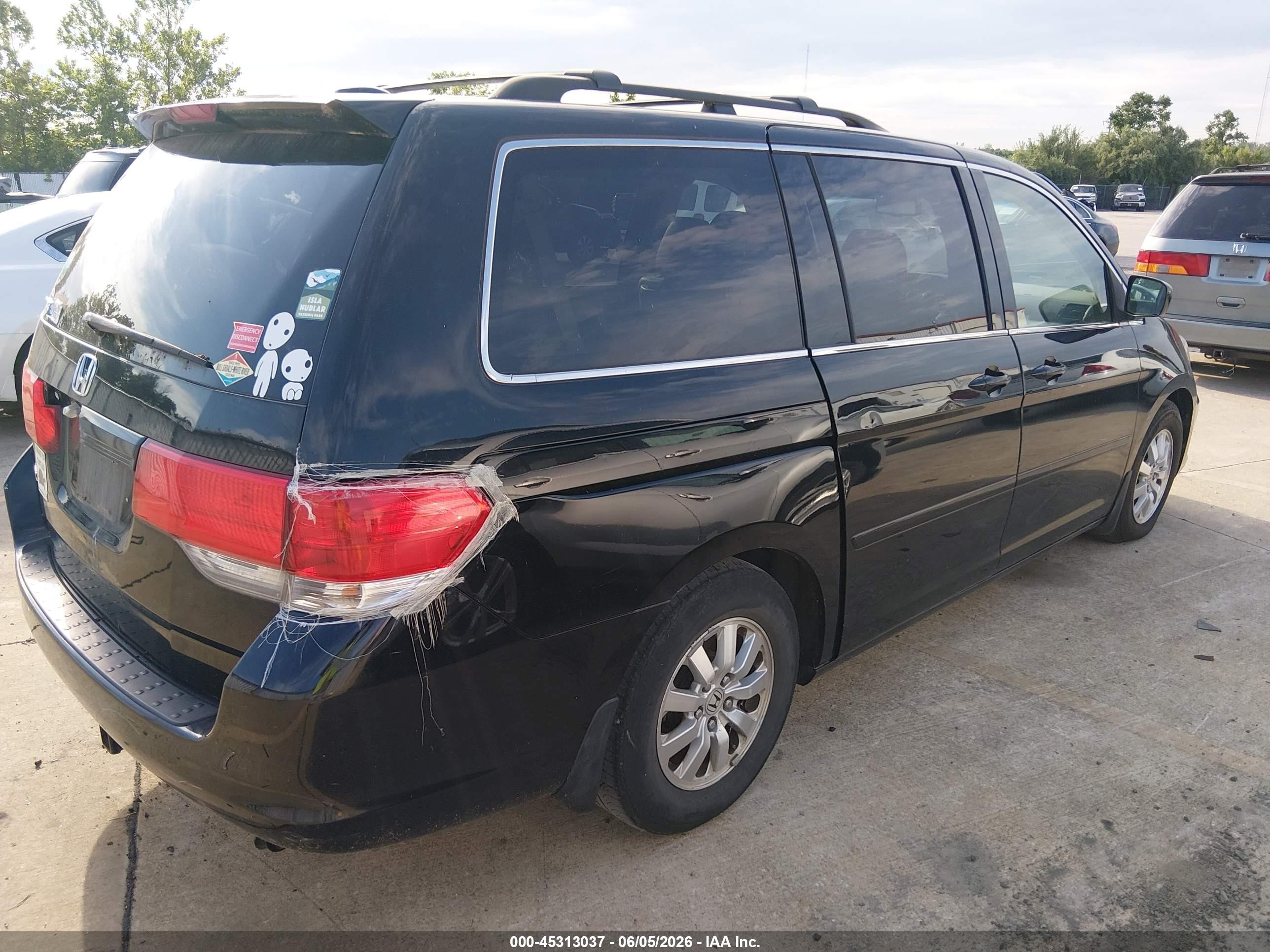 2009 Honda Odyssey Ex-l Black vin: 5FNRL38789B044909